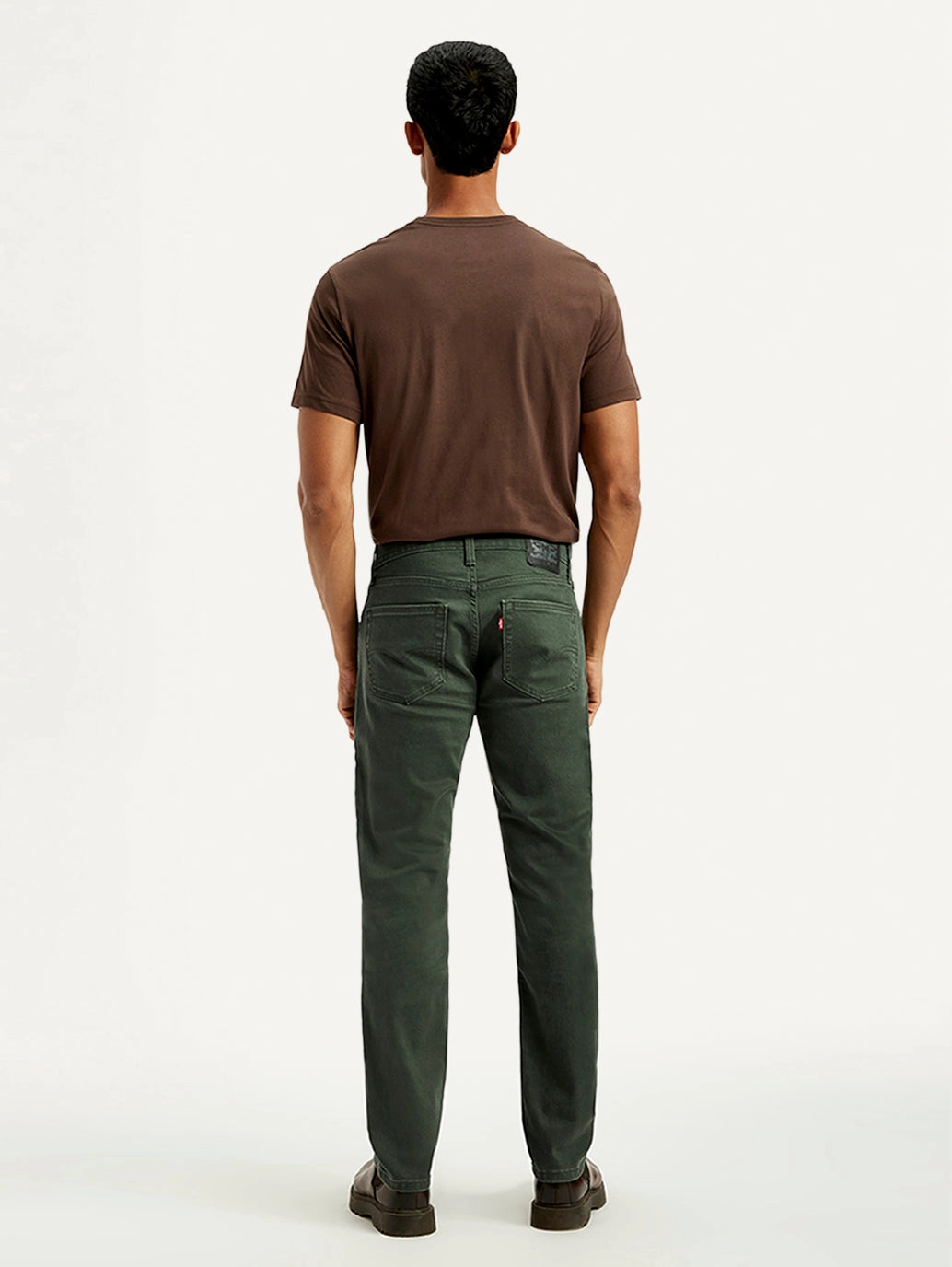 Men's 511 Dark Green Overdyed Slim Fit Mid Rise Jeans Curved Seam Construction Casual Energy
