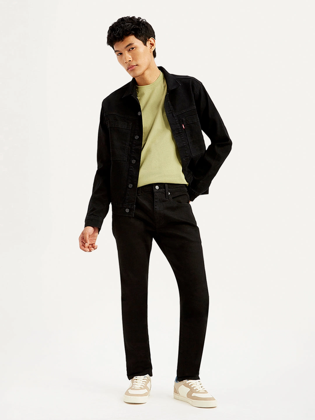 Chic Silhouette Men's 512 Black Slim Tapered Fit Mid Rise Selvedge Jeans