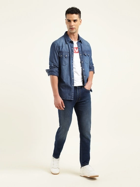 Travel Outfit Chill Outfit Date Night comfortable option Men's 512 Indigo Slim Tapered Fit Mid Rise Jeans