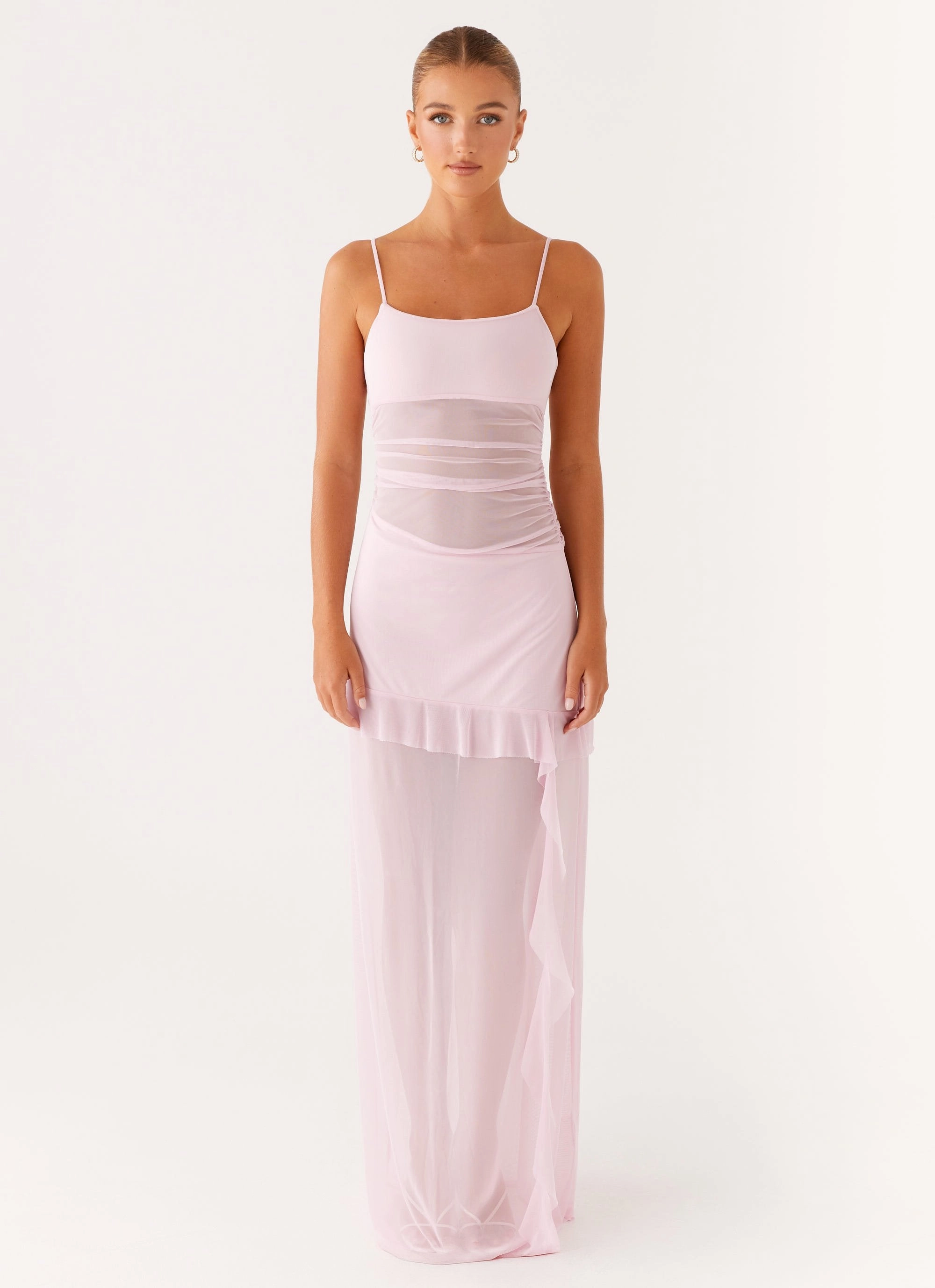Weekend Ready Jenni Ruffle Maxi Dress - Pink