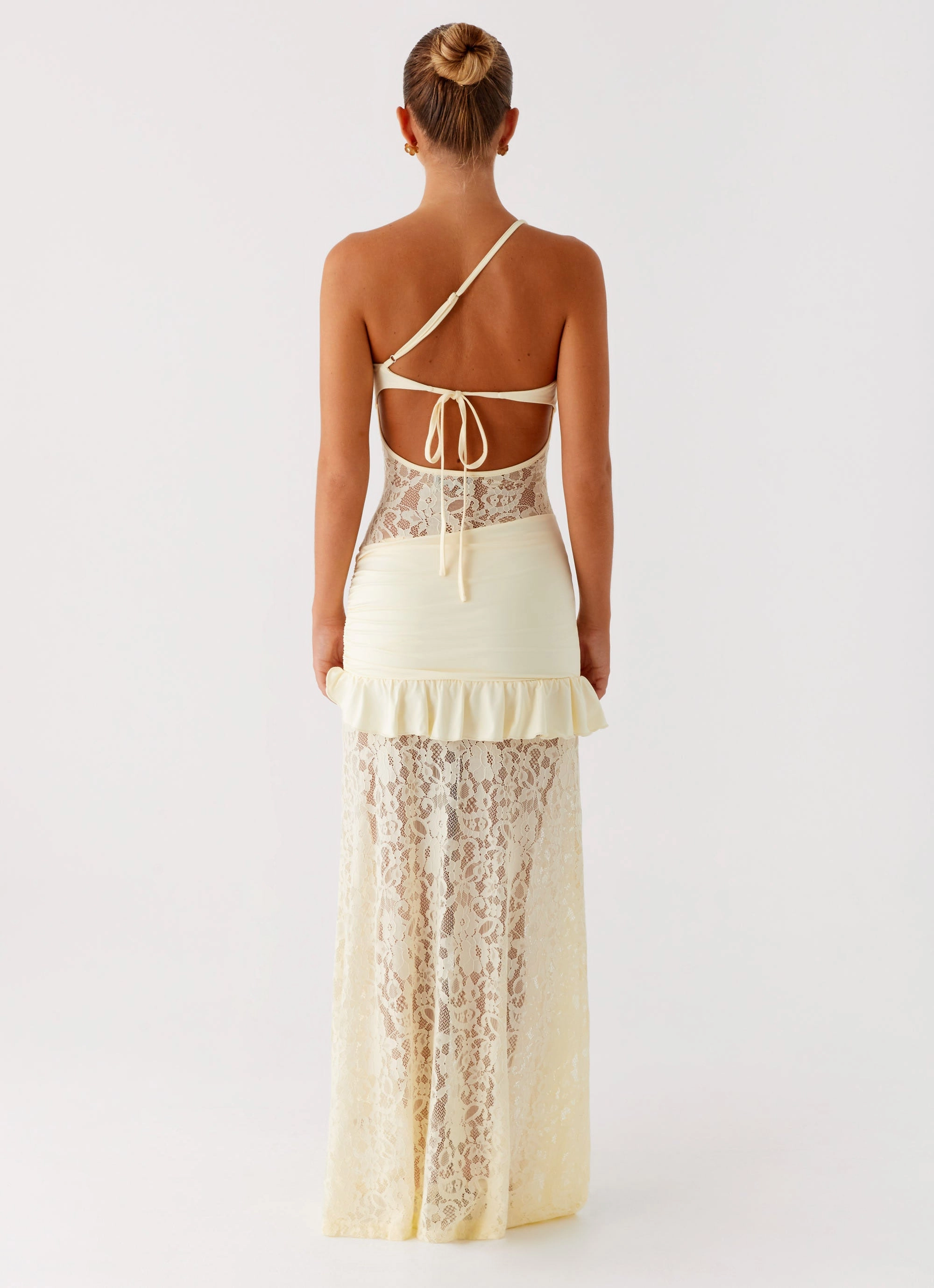 Benita Maxi Dress - Yellow Stud-Detail