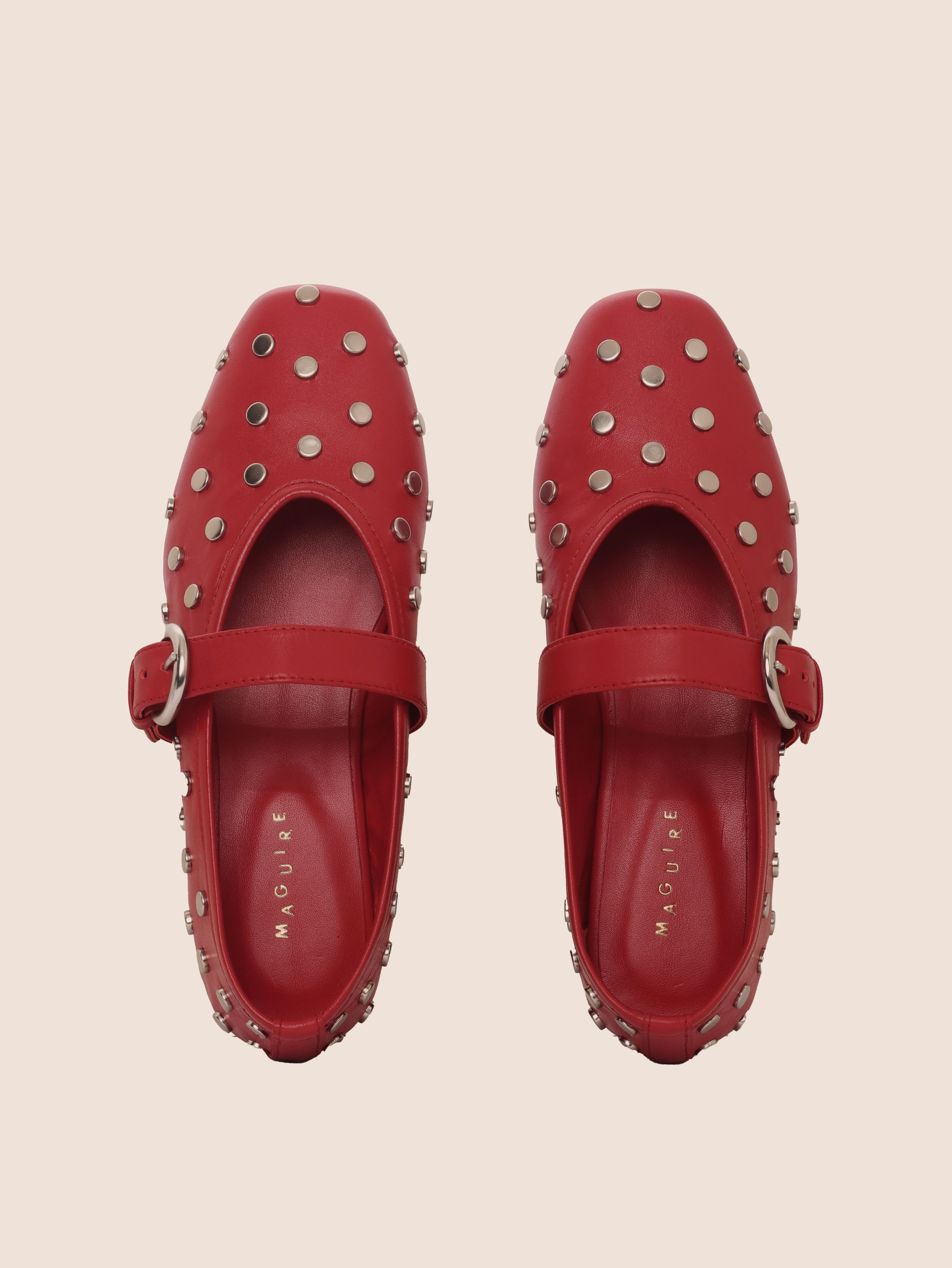 Mature Chic Airport Style Aveiro Cherry Stud Ballerina