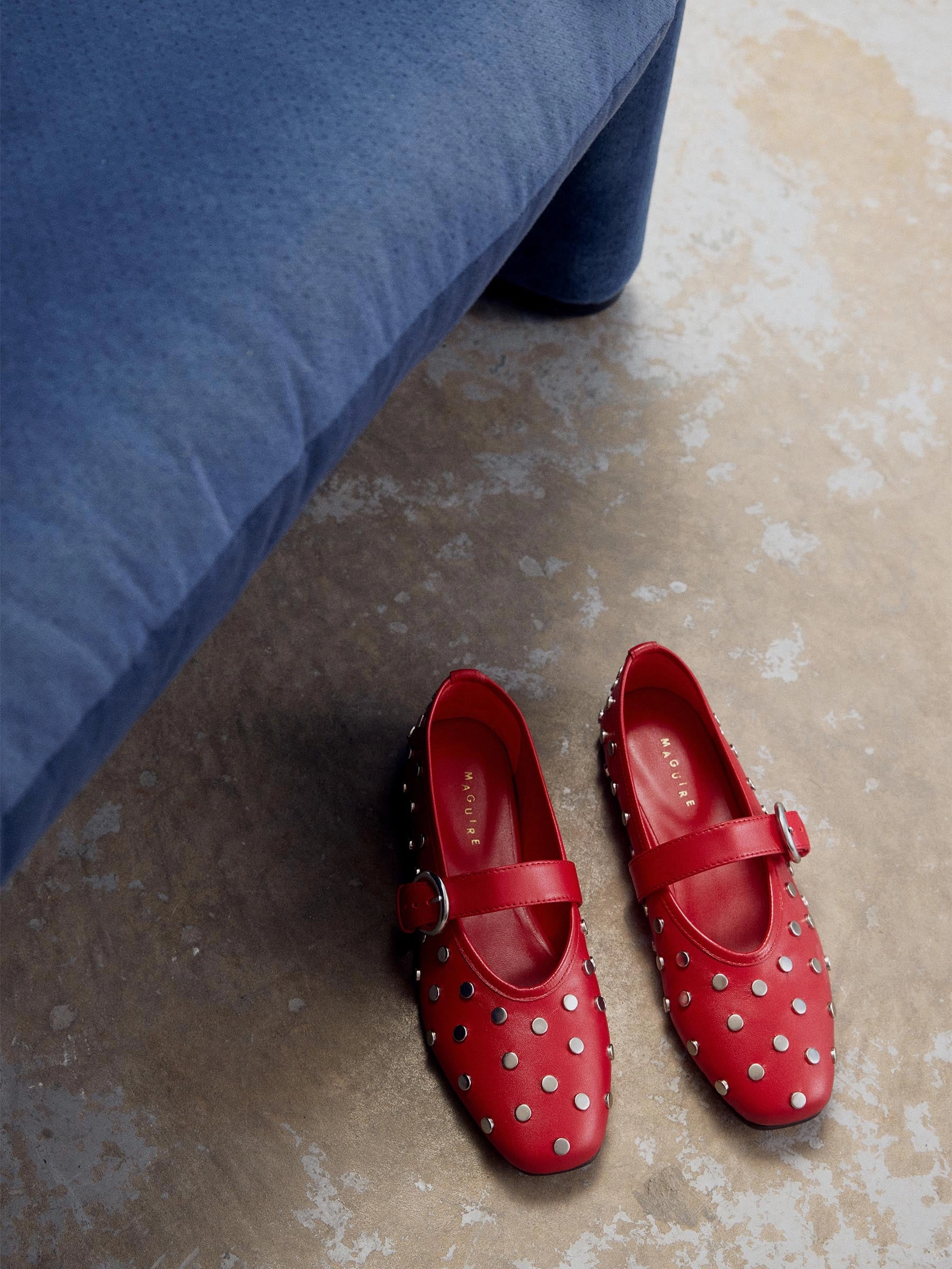 Side Path Aveiro Cherry Stud Ballerina