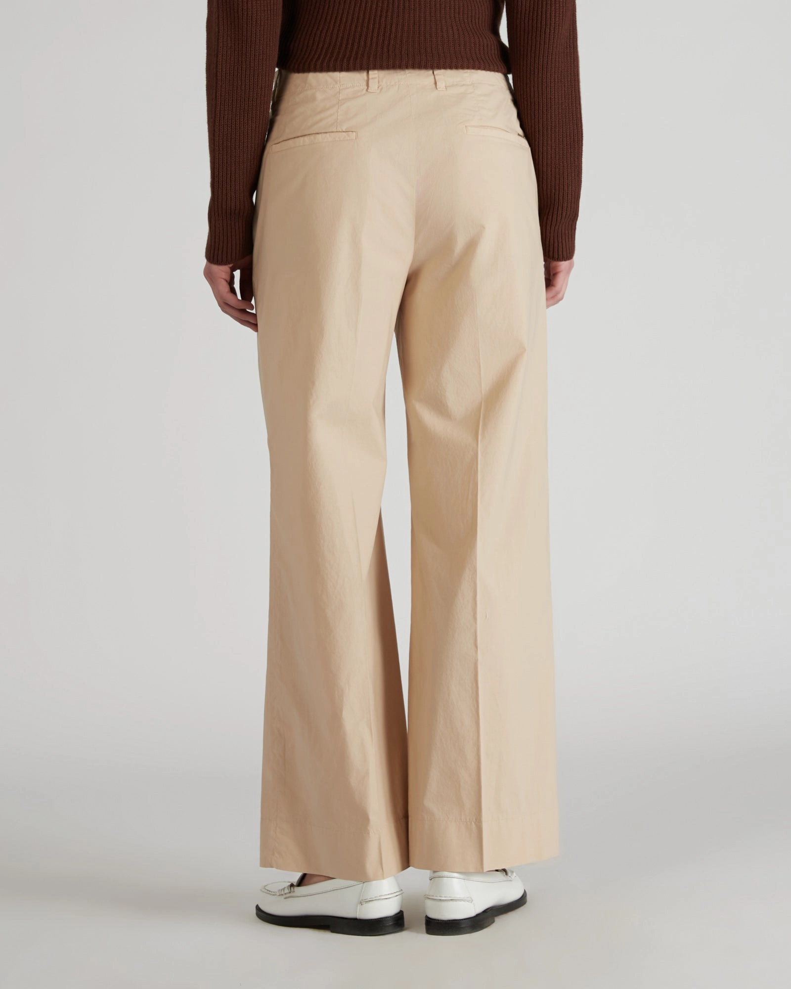 Stretchy Waist Regular fit cotton poplin trousers