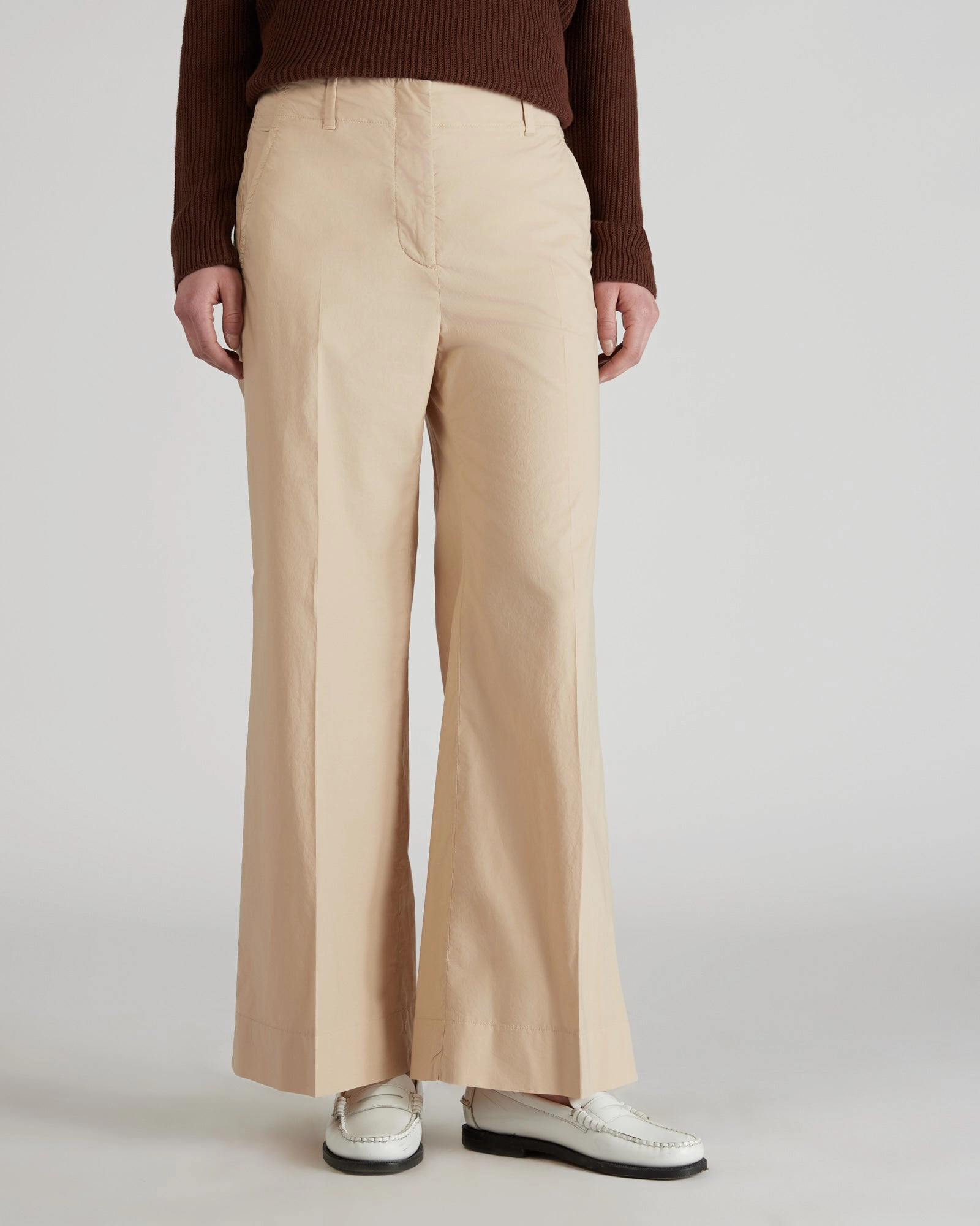 Regular fit cotton poplin trousers Core Flex