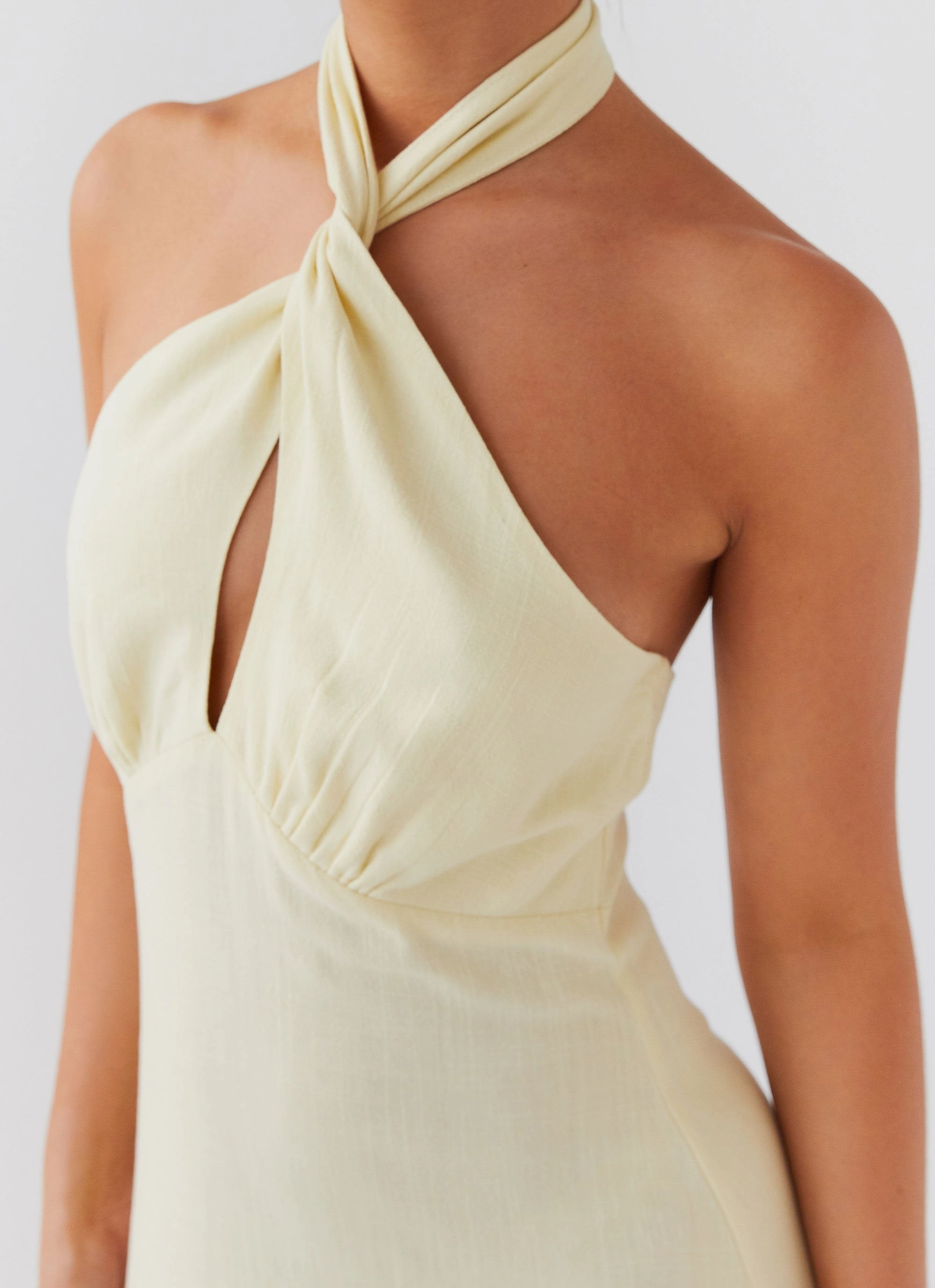 Adrienne Linen Maxi Dress - Lemon Everyday Use