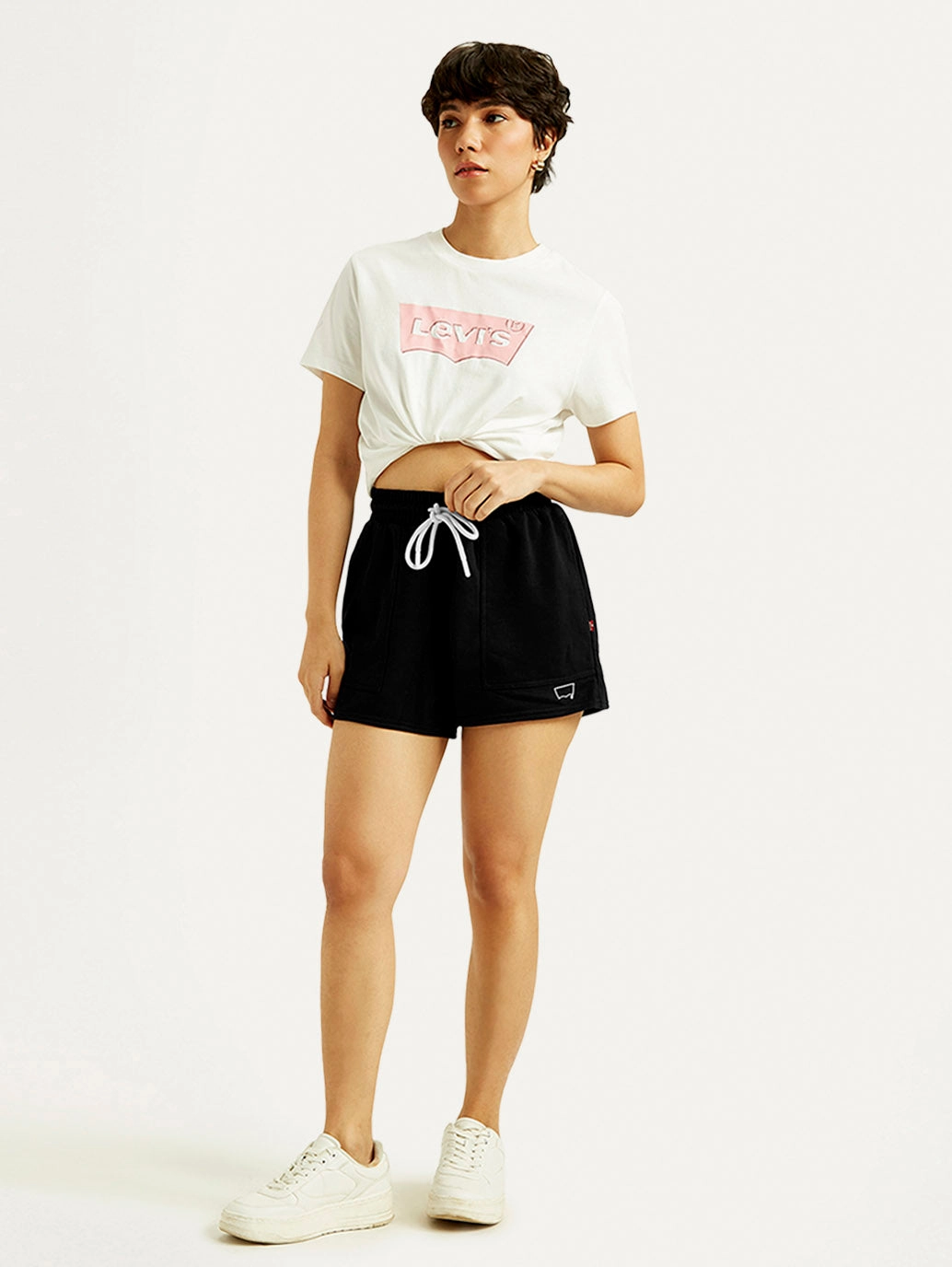 Quick Dry Technology plus-size choice Women's Mid Rise Black Straight Fit Shorts