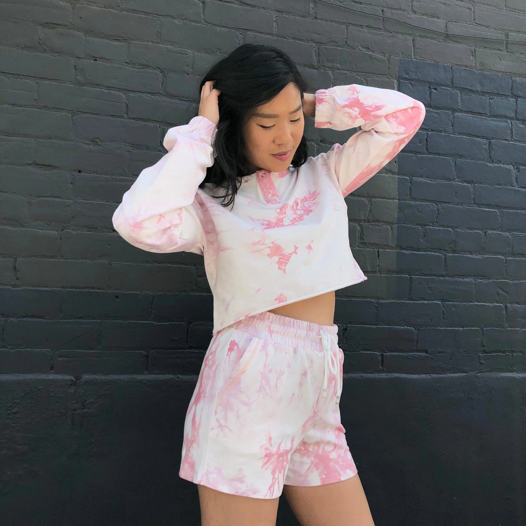 Fashionable Wear Knit Fit LAGOS Crop Tie Dye Hoodie