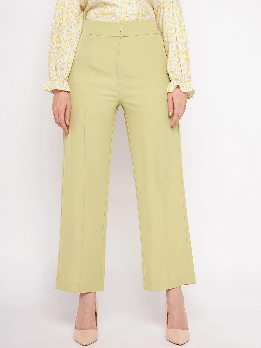 Quick Adjust Fit Stretch Comfort Madame Lime Green Trouser