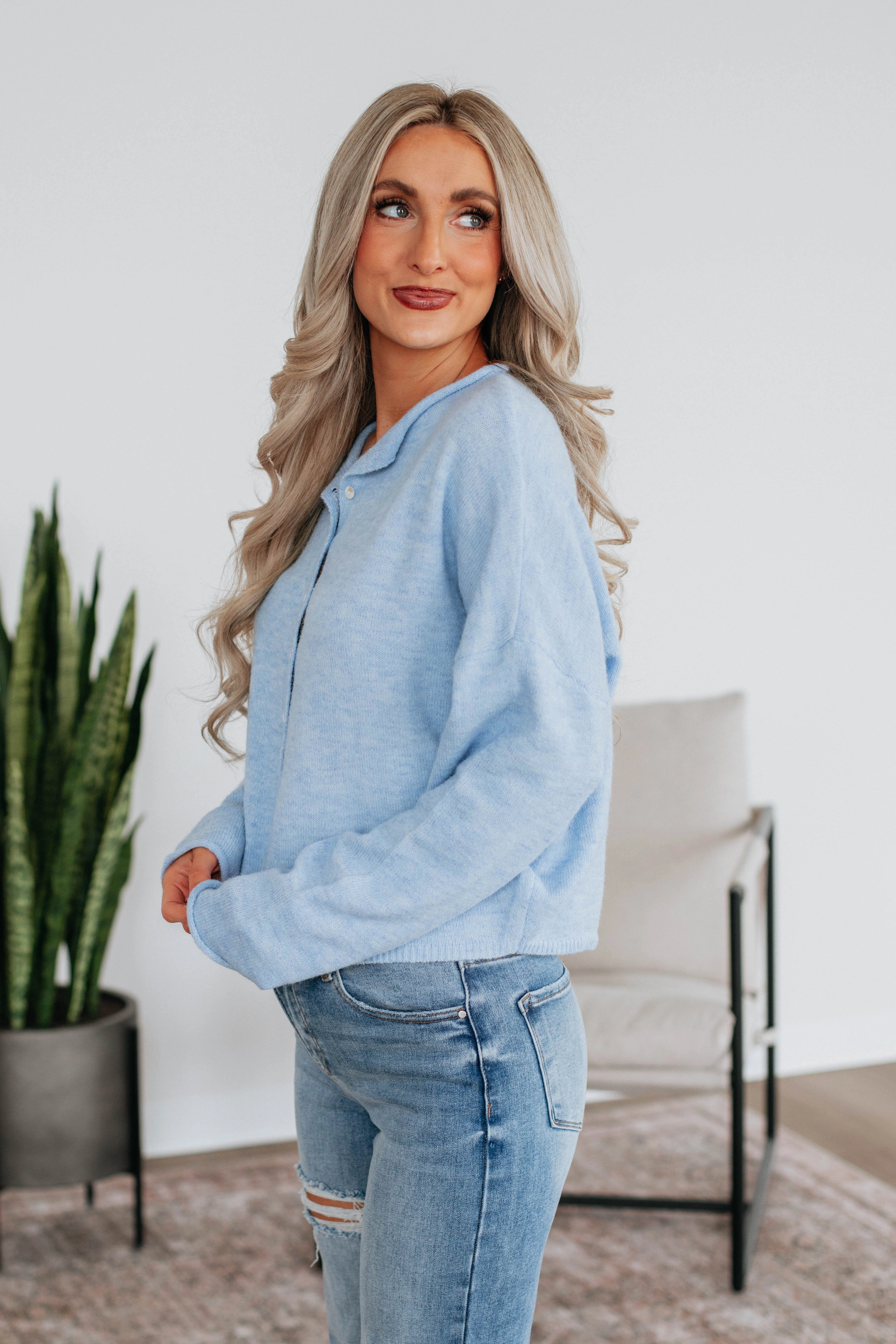 Brooke Cardigan - Sky Blue Layered Fashion Sporty Style