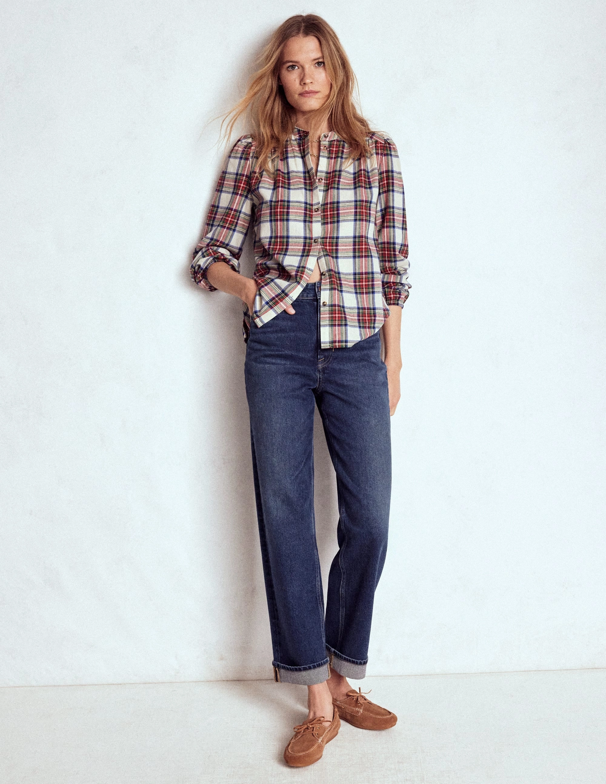 Fashionable Look Modern Waist Mid Rise Straight Leg Jeans-Dark Vintage