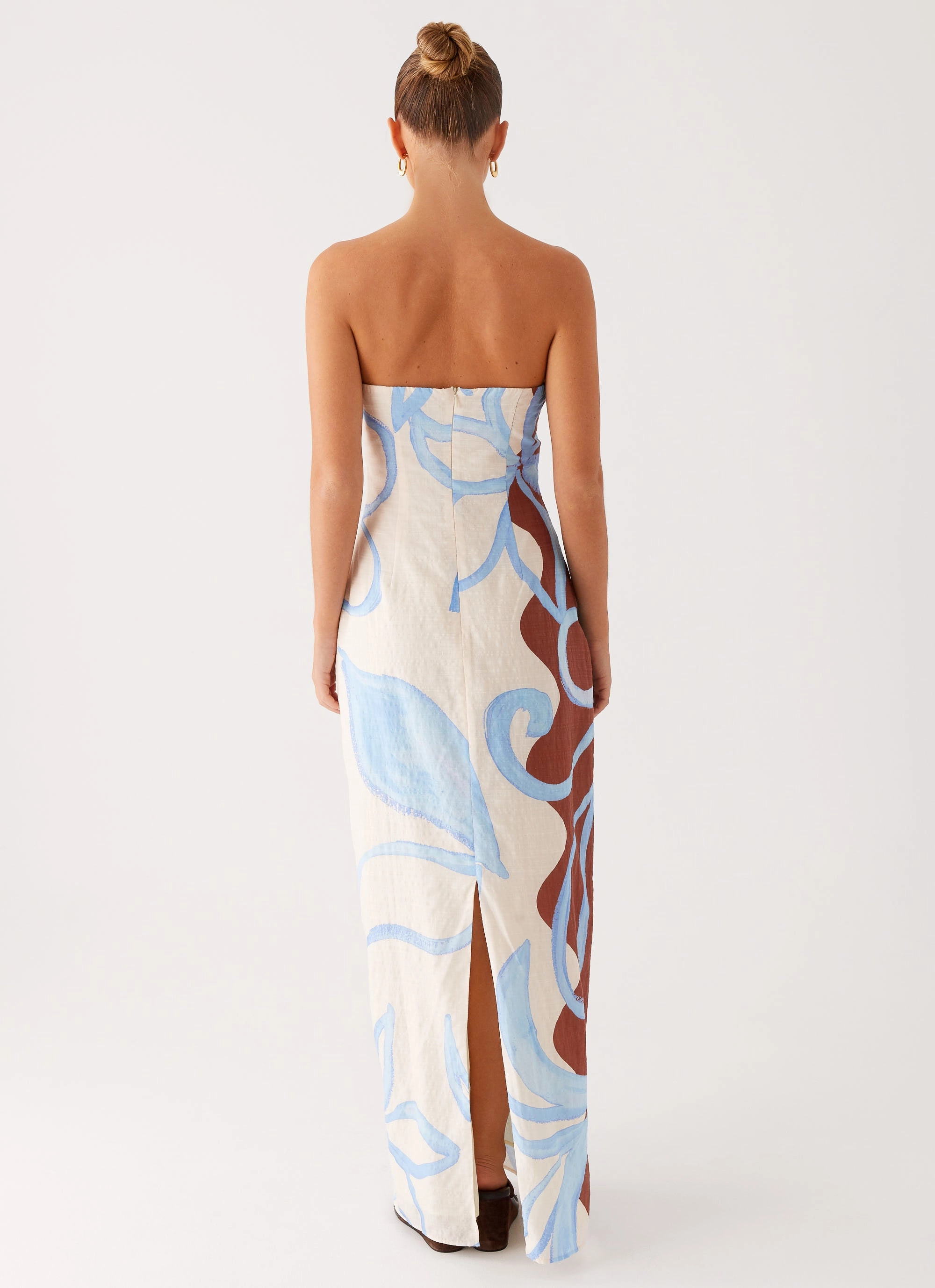 Modern Layering Morning Wear Raiden Maxi Dress - Bloom Wave Print