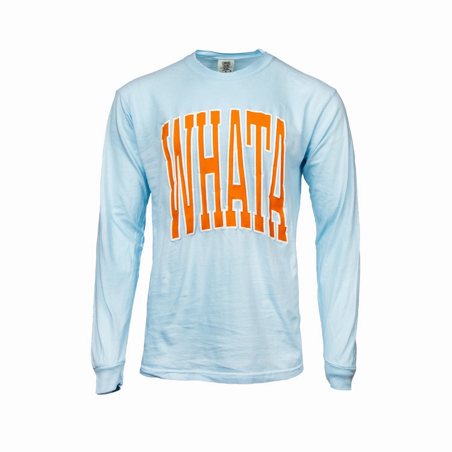 Blue Whata Long Sleeve Tee StainResistantFinish WaffleWeave