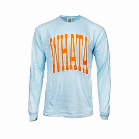 Blue Whata Long Sleeve Tee Recycled Polyester Fabric