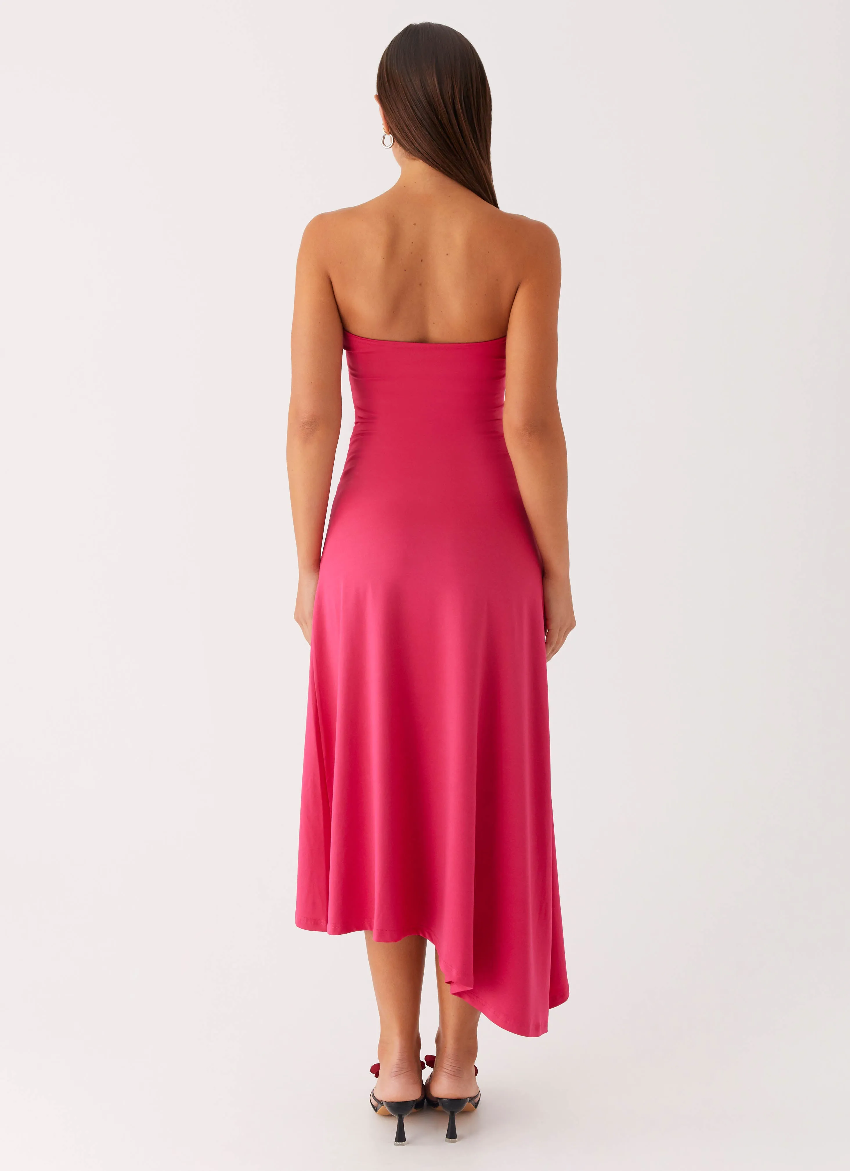Laoise Midi Dress - Hot Pink Pleated-Texture