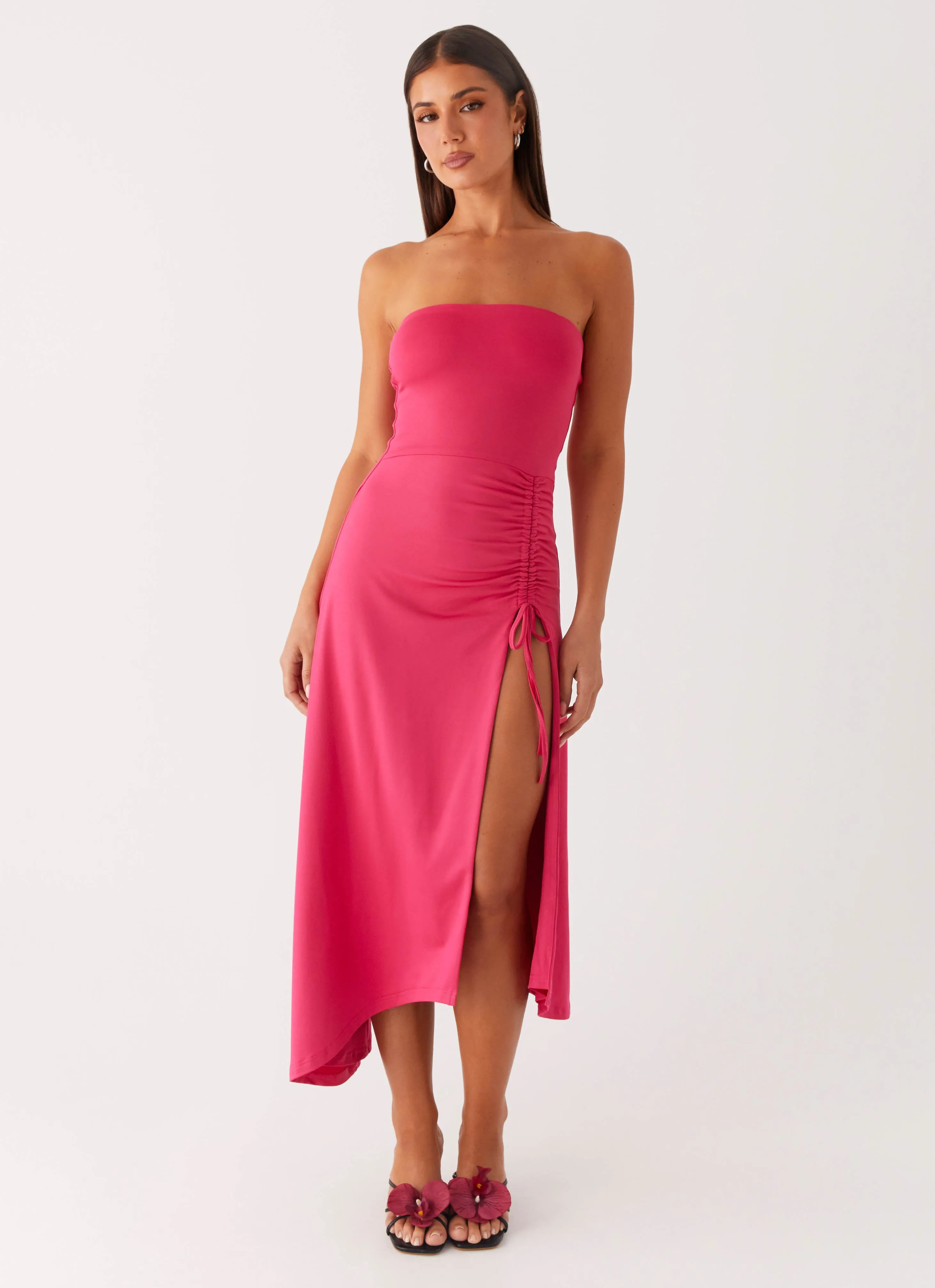 Soft Curve Laoise Midi Dress - Hot Pink