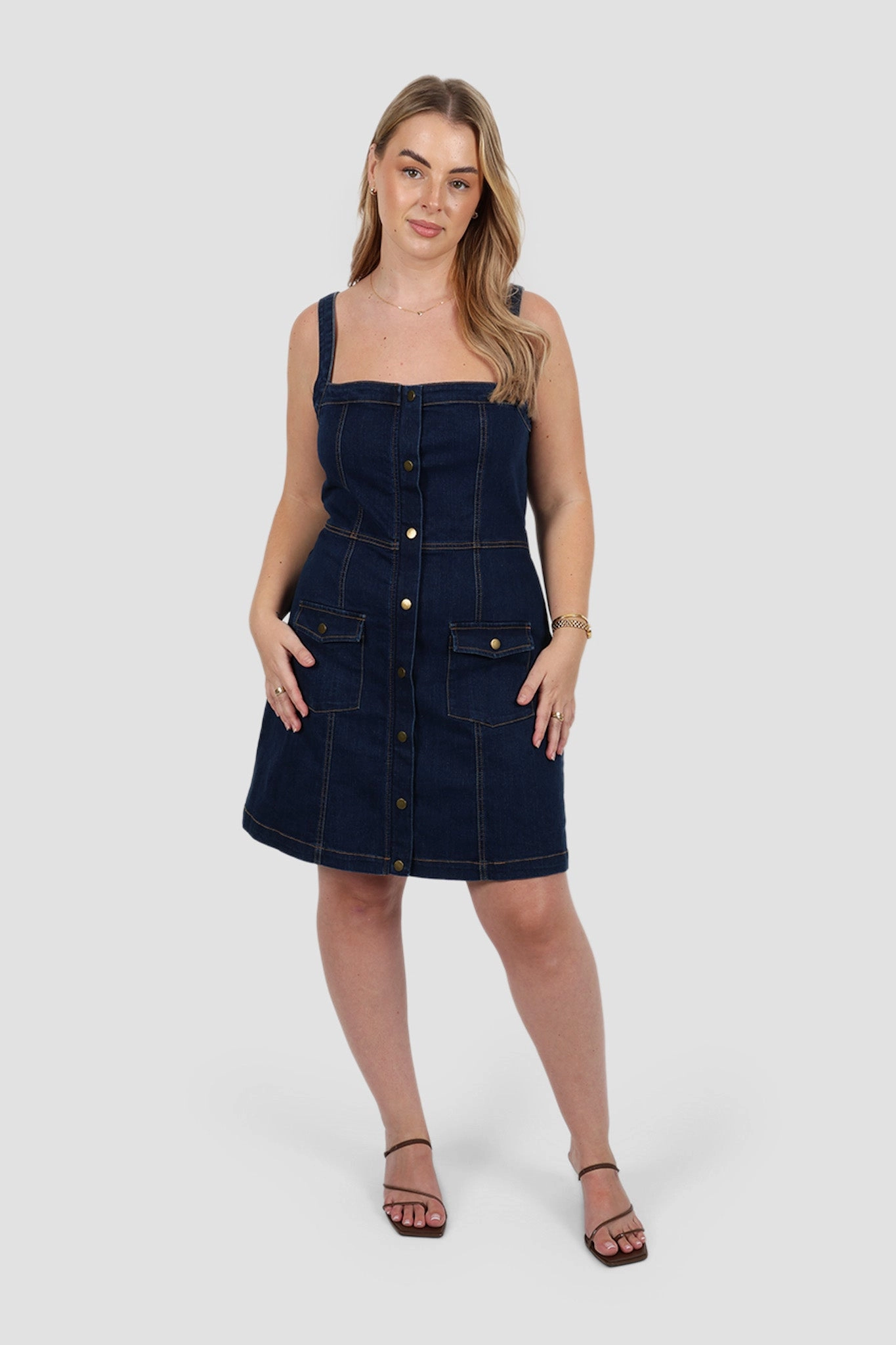 Daywear Mood Straight-Cut RAYLA DENIM DRESS MIDNIGHT