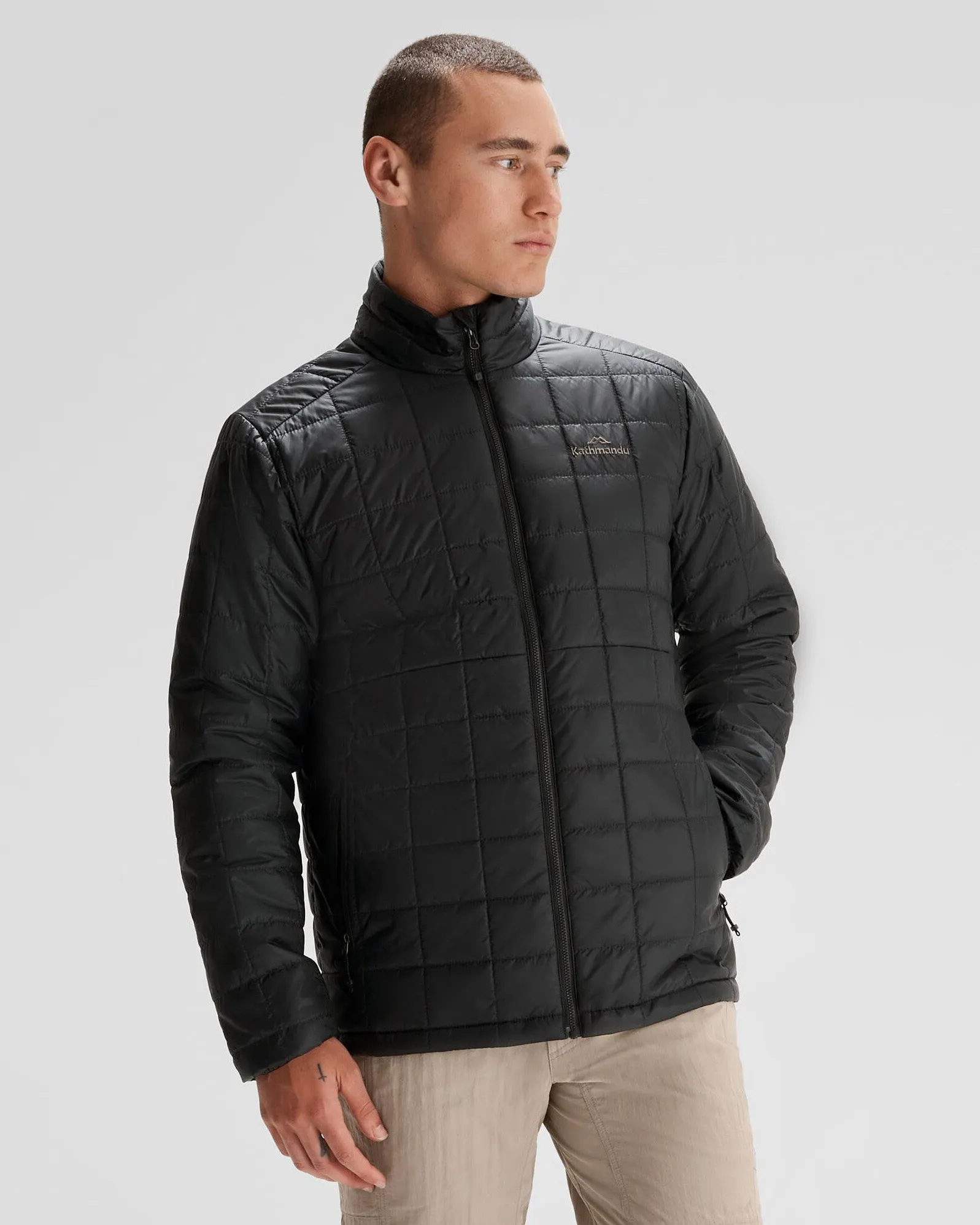 Designer Inspired Basic Travel Fit Men's Heli R Insulated Jacket - Black Stingray