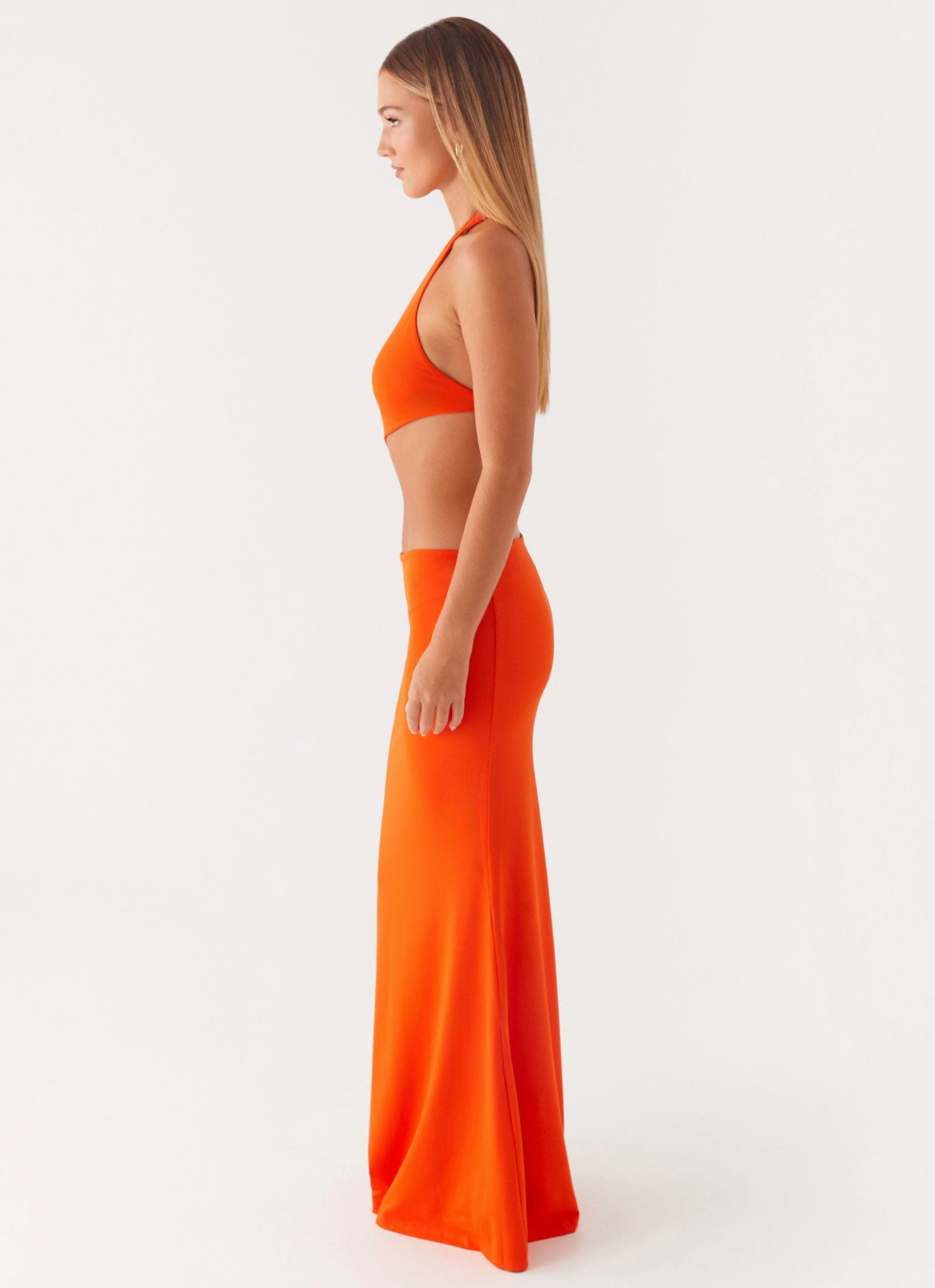 Reasons To Stay Cut Out Maxi Dress - Orange Shirred-Detail All Fitwear