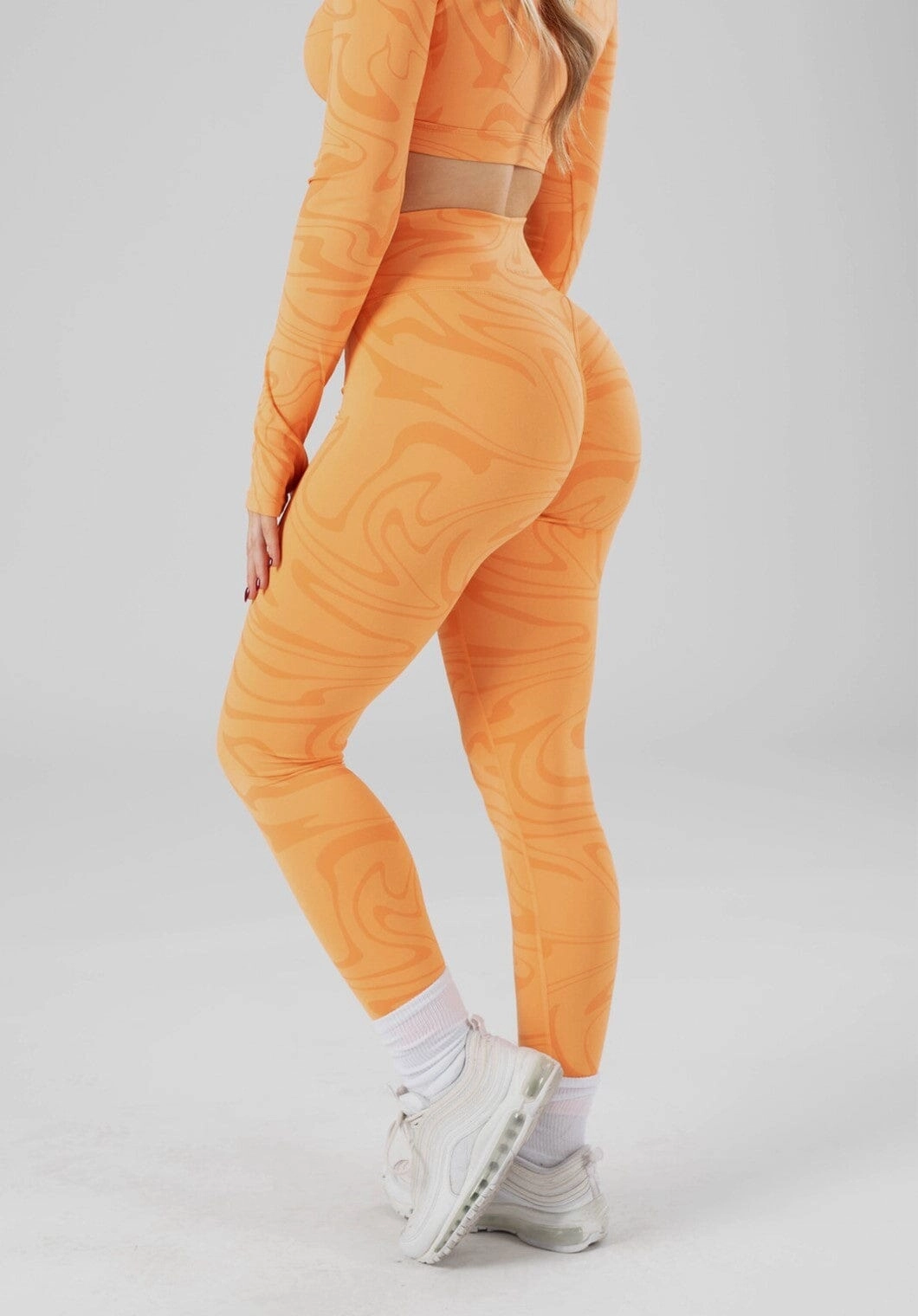 Silicone Hem Binding Outdoor Running Soft Touch RecStretch?  DesB Original Sculptseam?  Plus Legging Creamsicle
