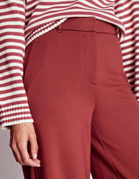 Flattering Design Utility Fit Belgravia Ponte Trousers-Chestnut