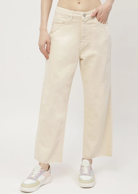 Low Impact Processing Madame Low Waist Beige Wide Leg Jeans