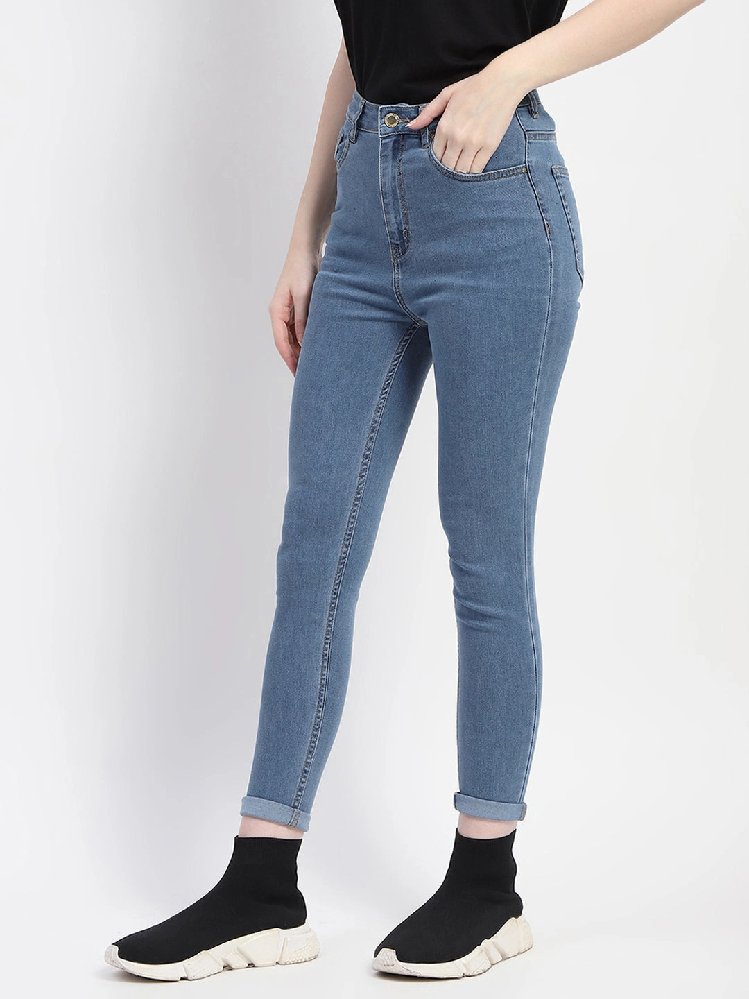 Madame Skinny Fit Light Blue Denim Casual Staple