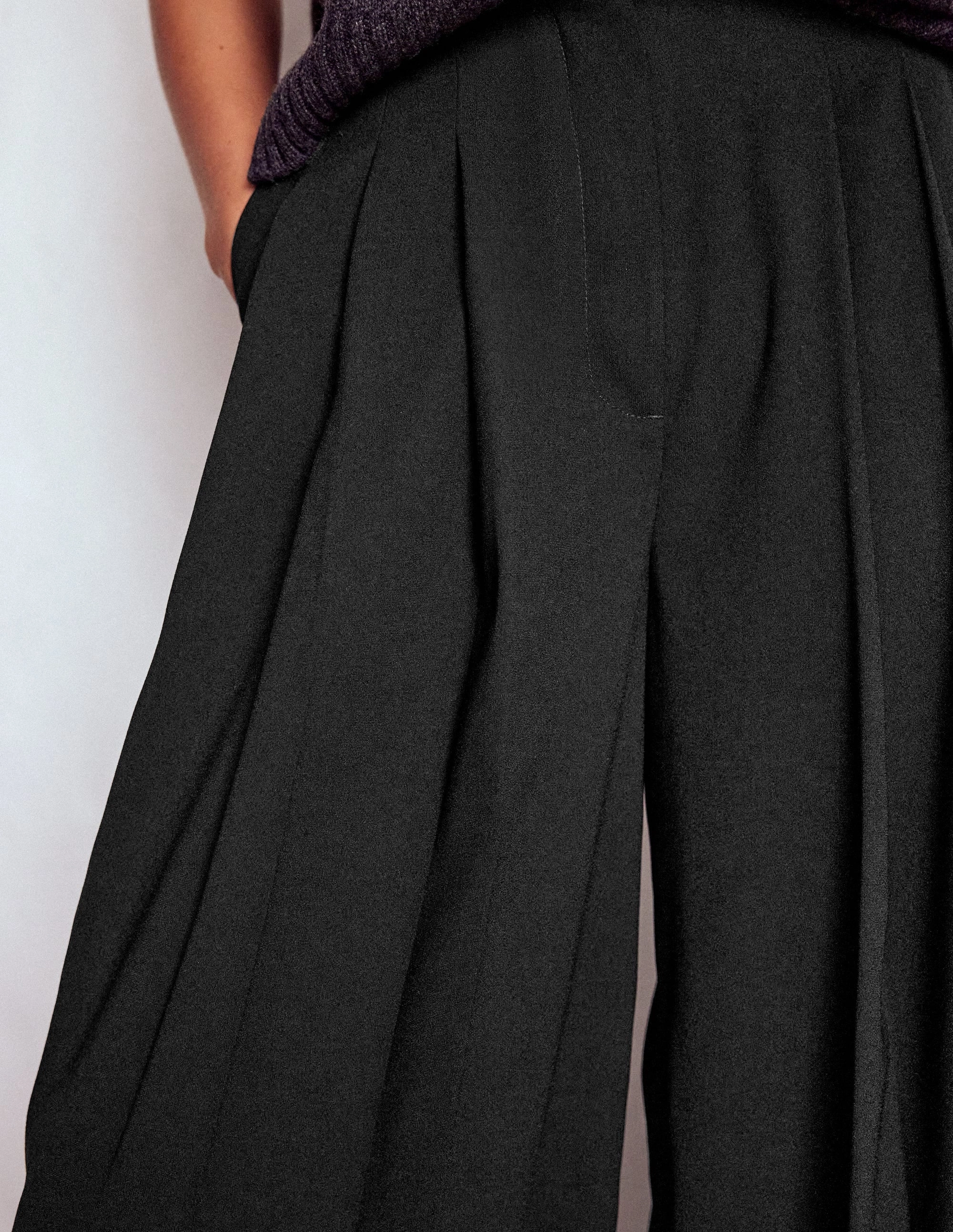 Regent Wide Leg Trousers-Black Sport Performance Core Fit Design