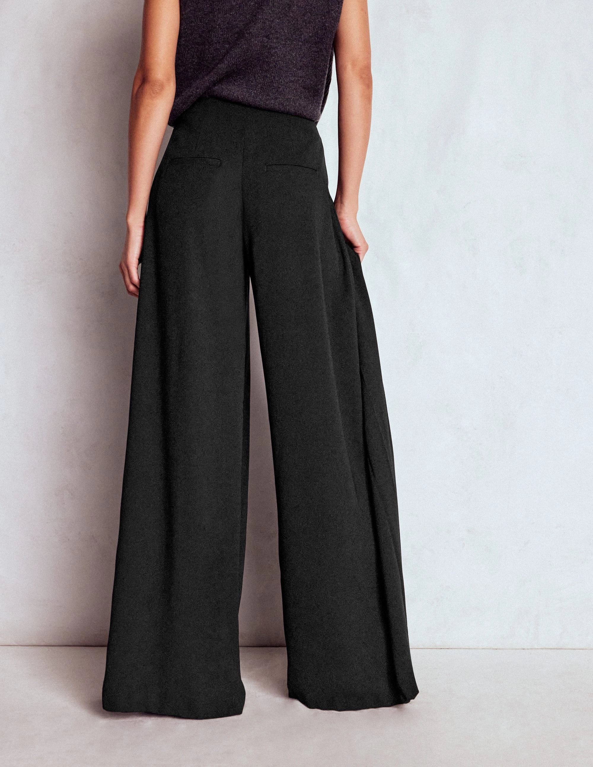 Cold Weather Wear Regent Wide Leg Trousers-Black