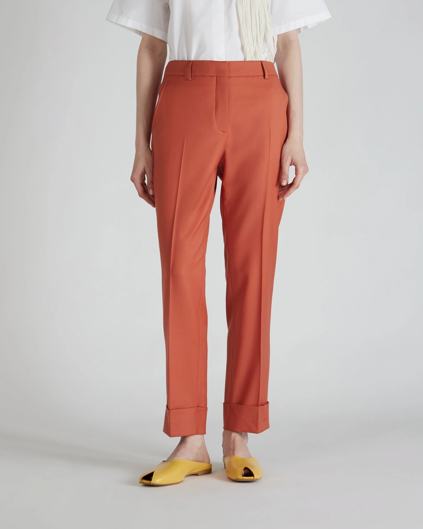 Regular fit trousers in stretch wool fabric Breathable Base Casual Appeal