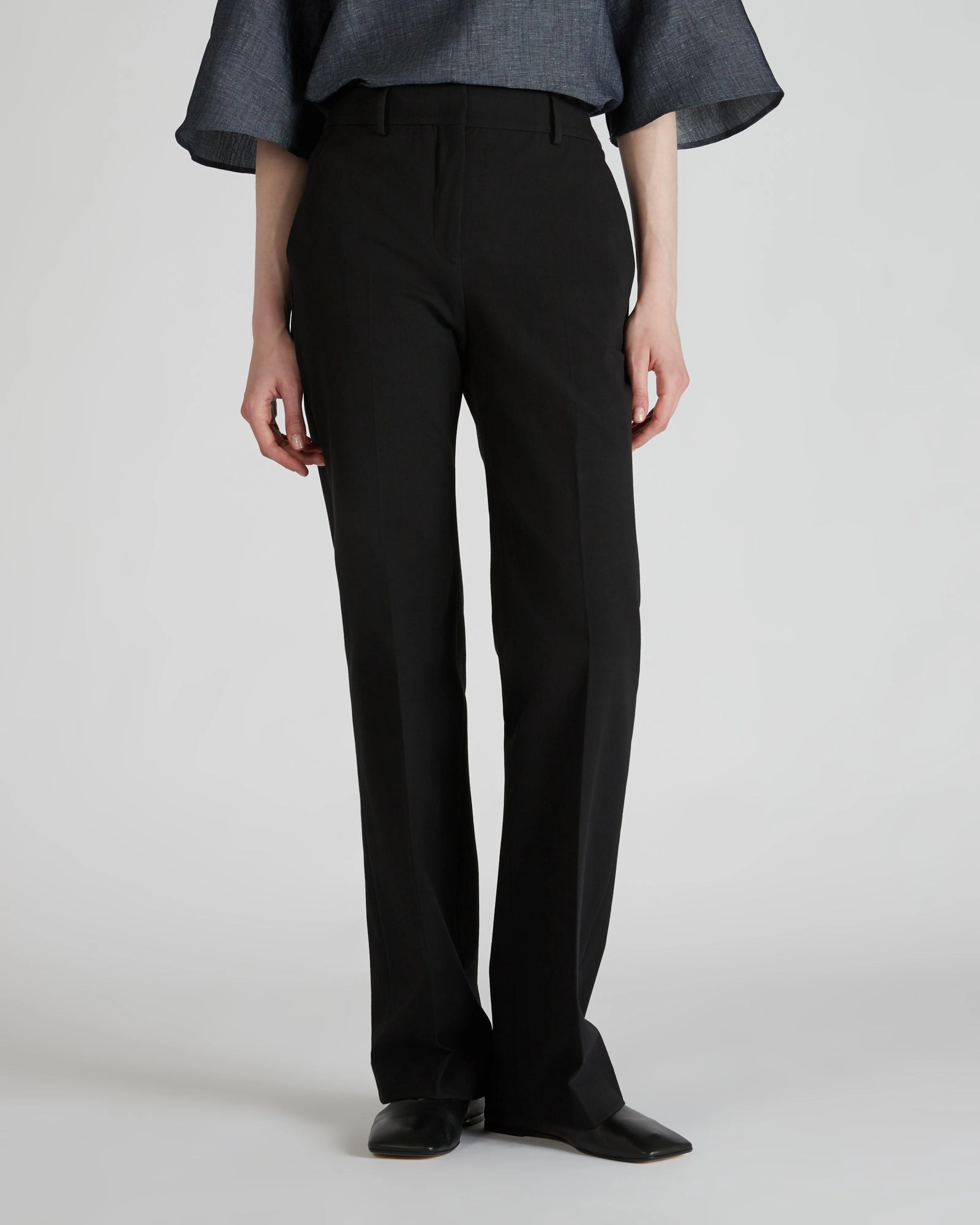 Regular fit trousers in two-way stretch gabardine Tight Fit Timeless Utility