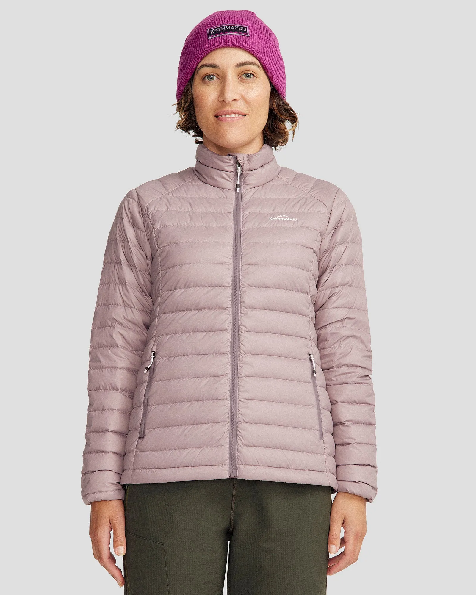 Aramid Fiber Blend RibbedKnitCollar Women's Heli Down Jacket 4.0 - Thistle