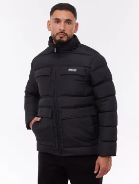 Deromi Insulated Cargo Jacket - Black Flexible Joint Articulation Oversized style