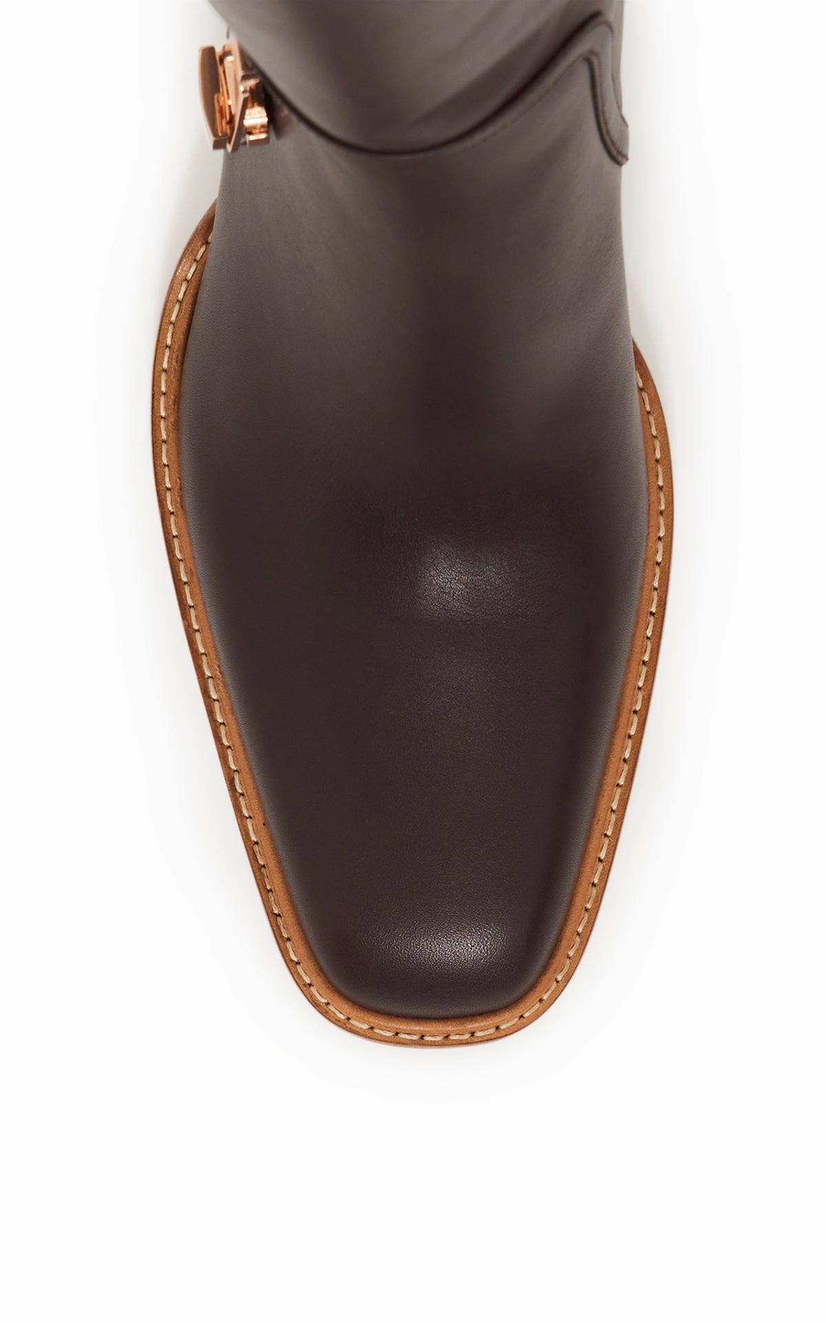 Rugged Built Functional Minimalist Mud Resistant Work Commute Nina Clasp Tall Boot in Dark Chocolate Leather