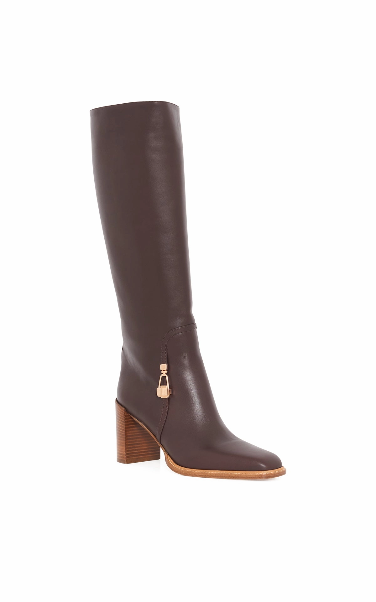 Good elasticity Minimal Build Nina Clasp Tall Boot in Dark Chocolate Leather