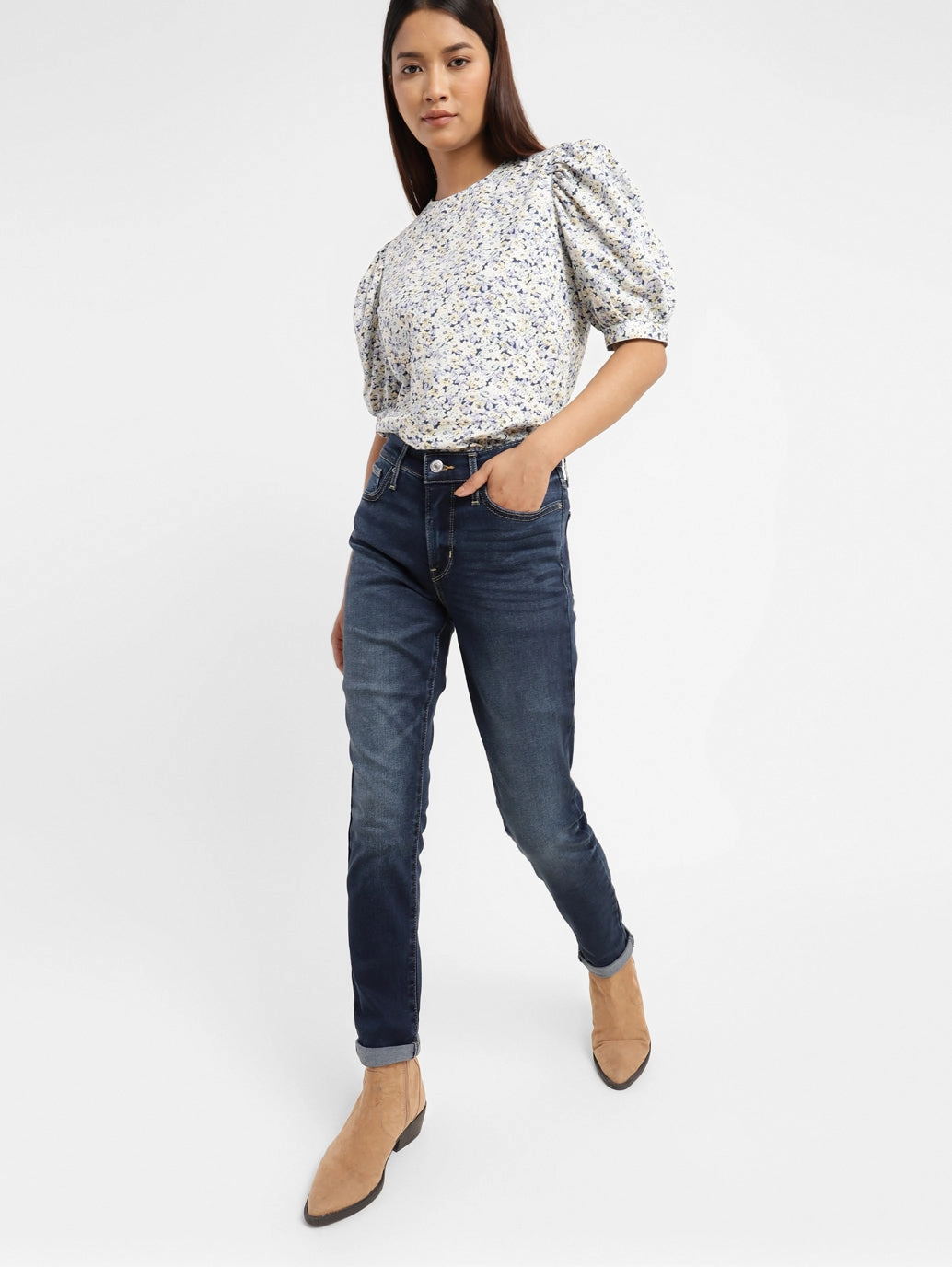 Women's 311 Blue Skinny Fit High Rise Jeans Travel Ease