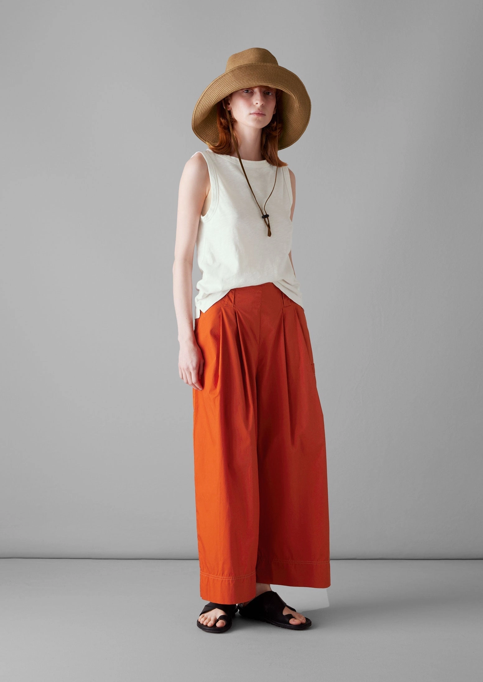 PocketDetails Summer Blouse Garment Dyed Organic Cotton Tank Top | Chalk