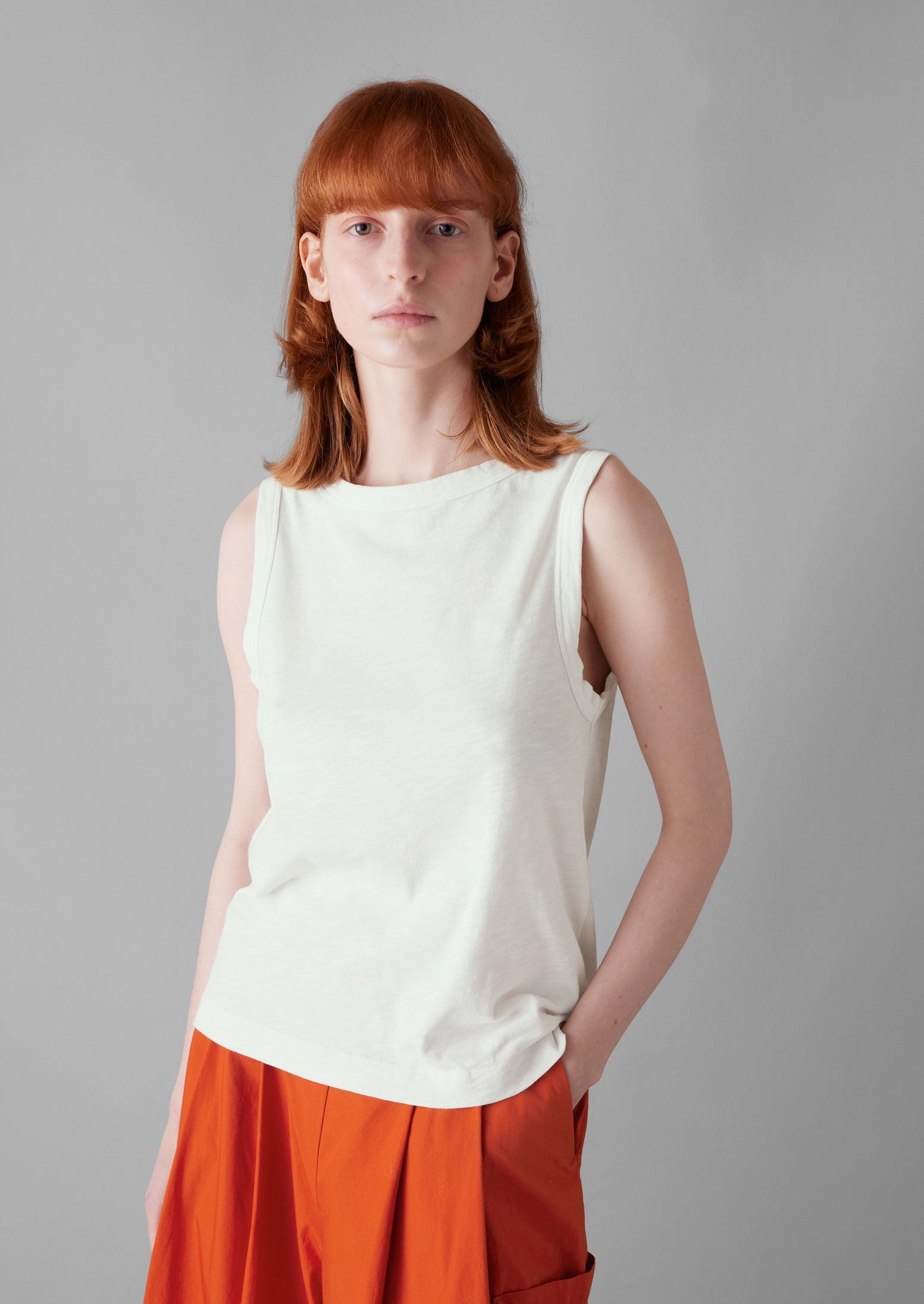 Garment Dyed Organic Cotton Tank Top | Chalk Reflective Trim Details