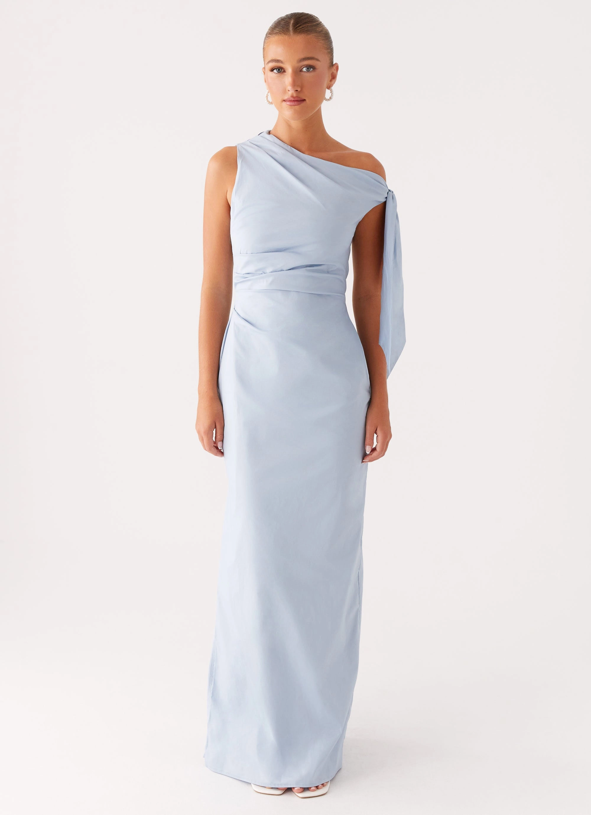 Marella Maxi Dress - Blue Flowing Layers Fine Texture