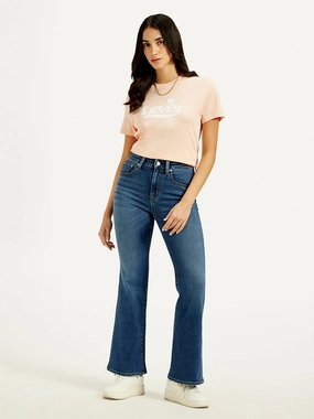 Easy Fashion Essential Wear Women's 726 Blue Flared Fit High Rise Jeans