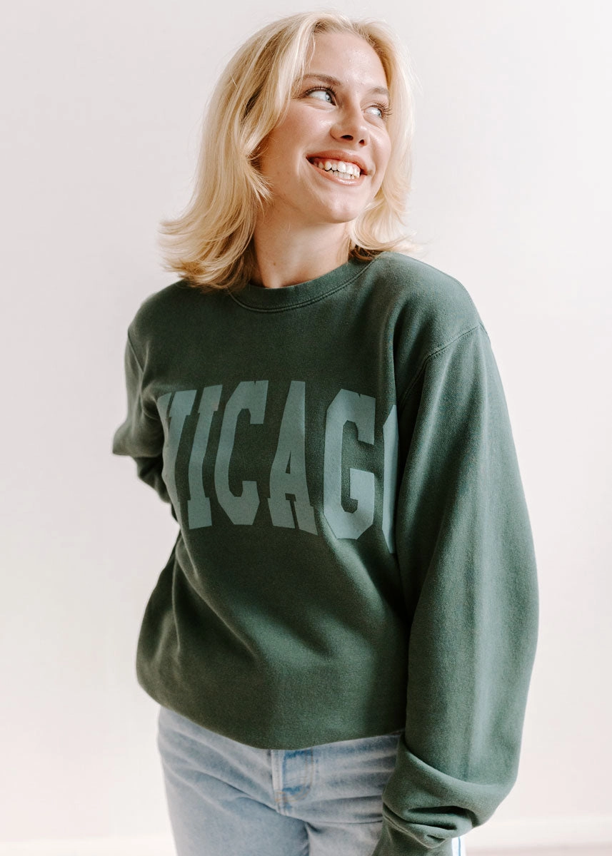 Easy Movement Chicago Collegiate Puff Sweatshirt - Alpine