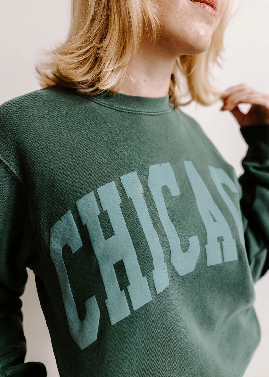 Breathable Open Weave Chicago Collegiate Puff Sweatshirt - Alpine
