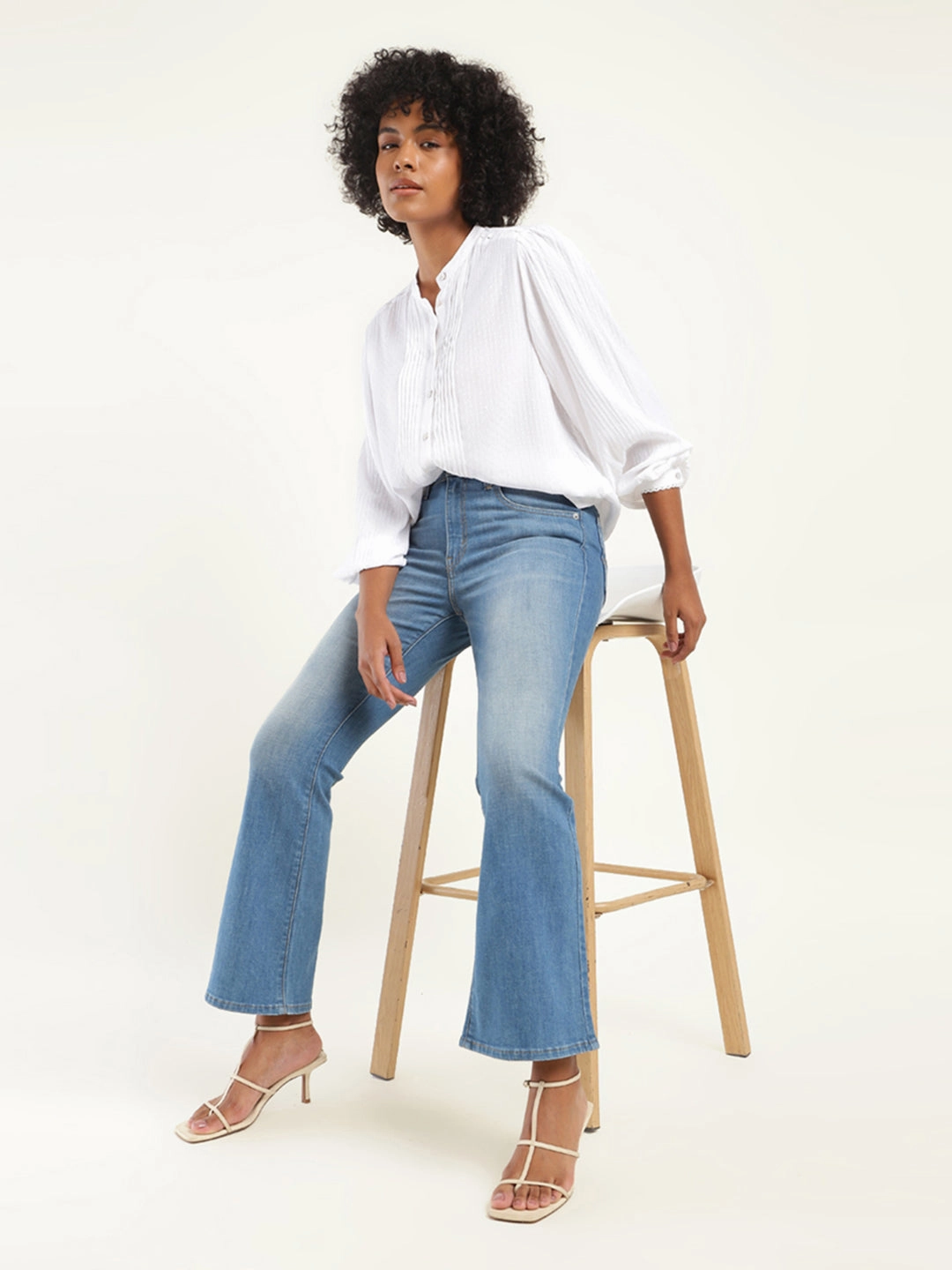 Women's 710 Blue Skinny Fit High Rise Jeans Outfit Vibe Sleek Waistband