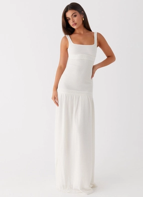 Flattering Style Fit Pure Fabric Lyrical Maxi Dress - Ivory