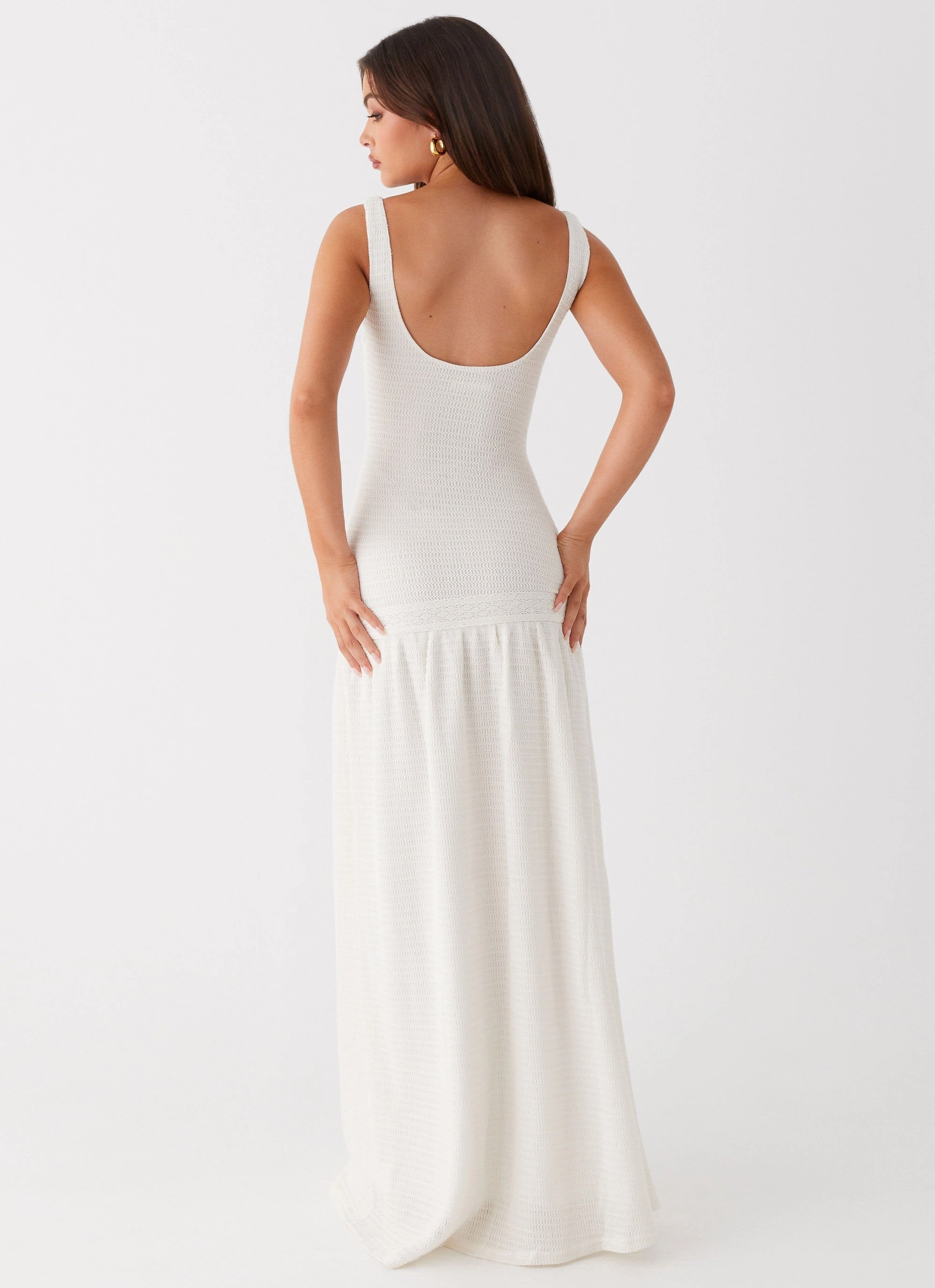 Lyrical Maxi Dress - Ivory Sleek Outline
