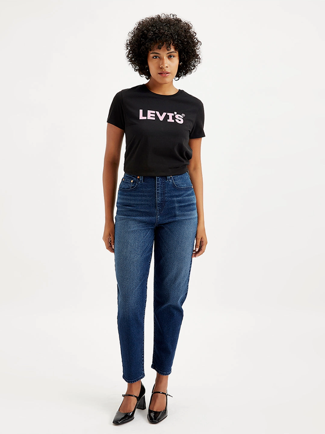 Festival Outfit Date Night Professional Wear Women's Blue Loose Tapered Fit High Rise Jeans