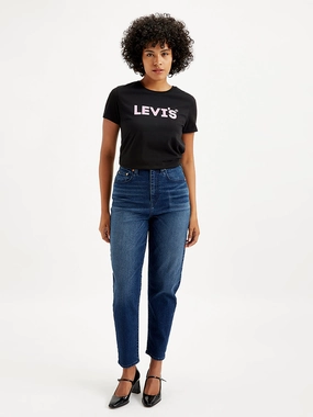 Festival Outfit Date Night Professional Wear Women's Blue Loose Tapered Fit High Rise Jeans