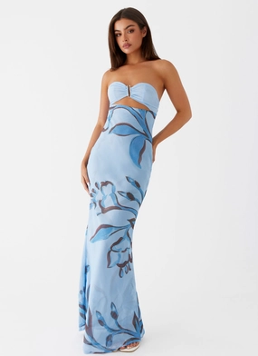 Tropicana Maxi Dress - Blue Floral Trendy Vibe