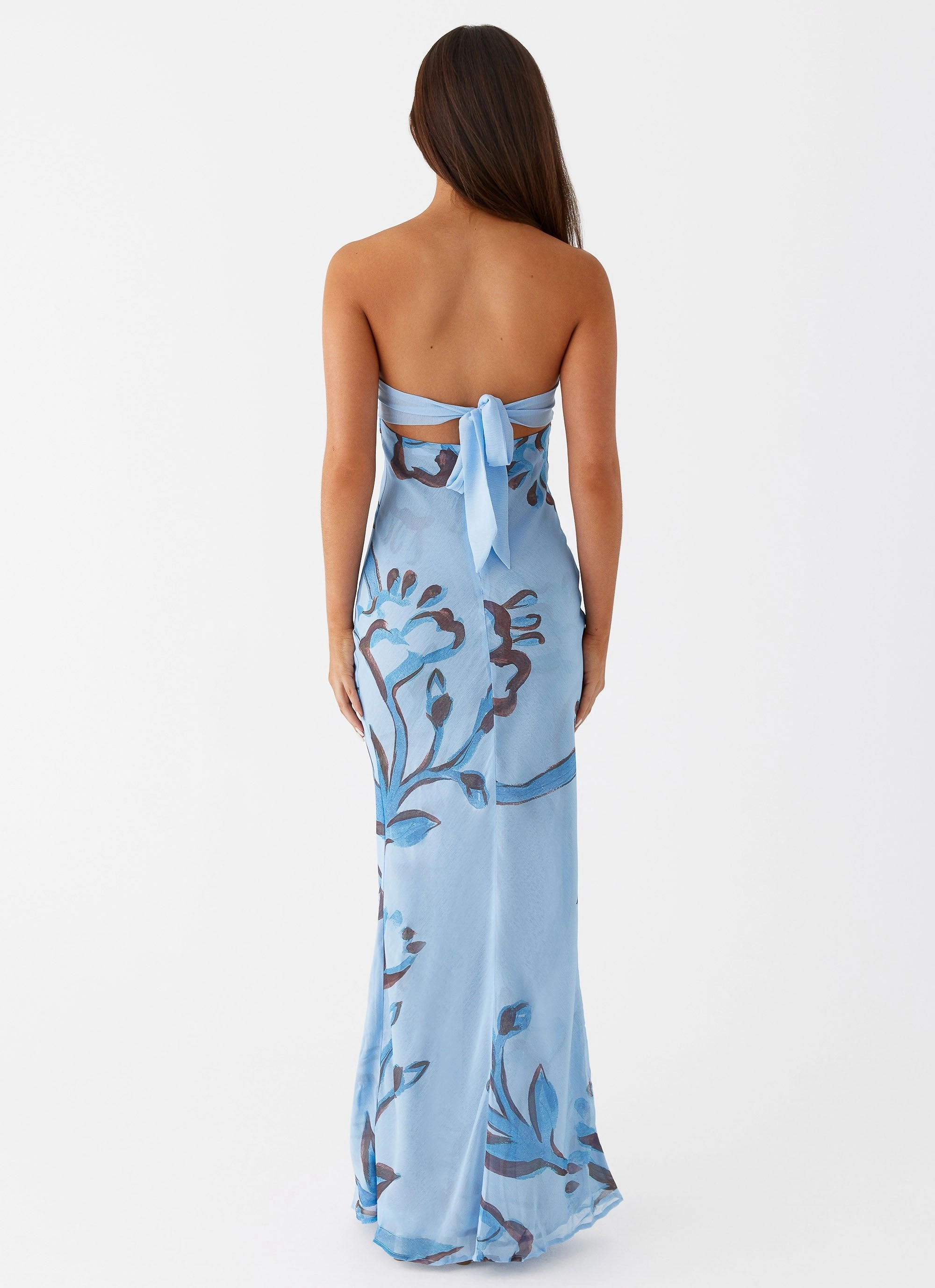 Soft Comfort Formal-look Tropicana Maxi Dress - Blue Floral