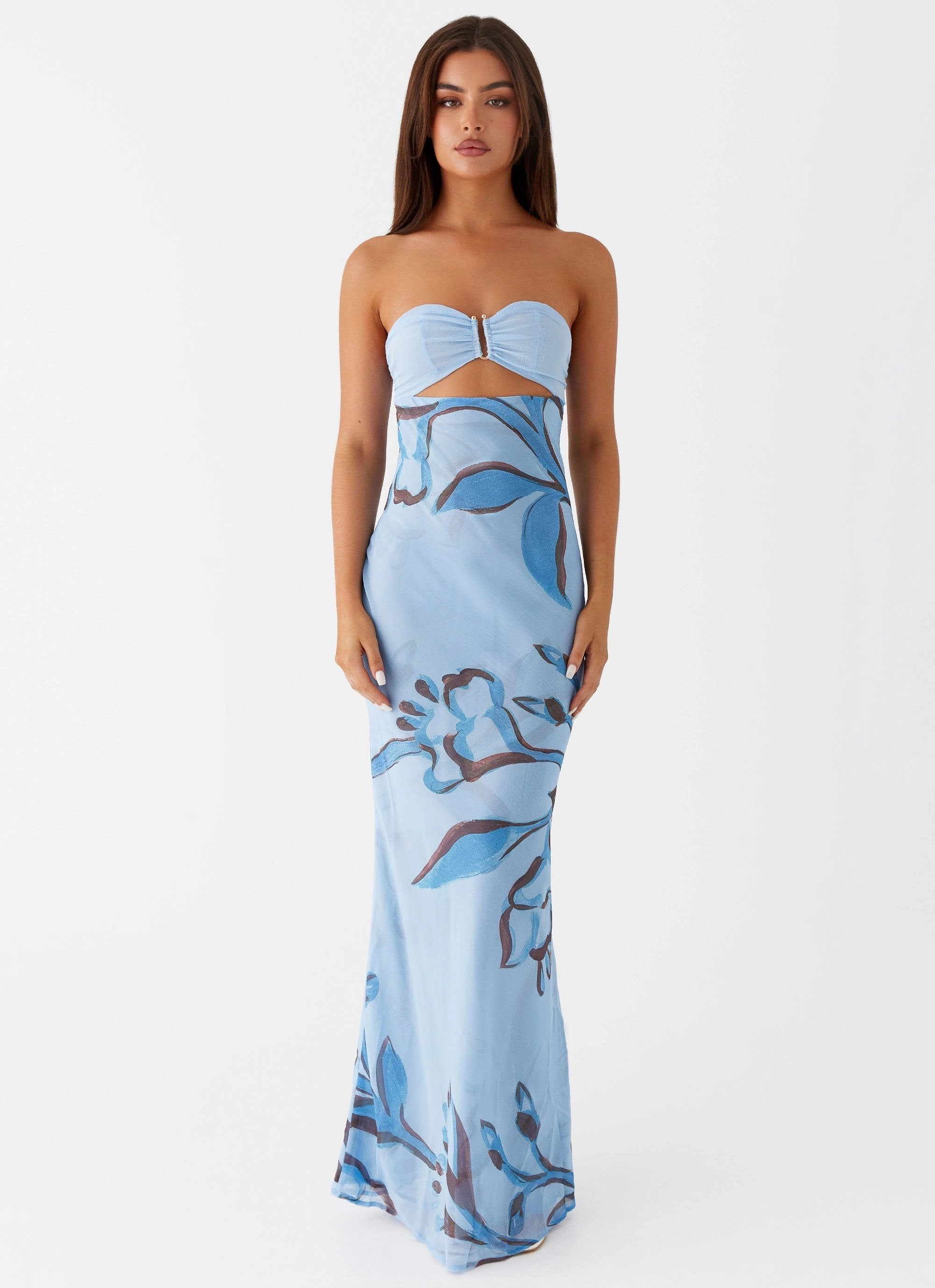 Tropicana Maxi Dress - Blue Floral Classic Comfort
